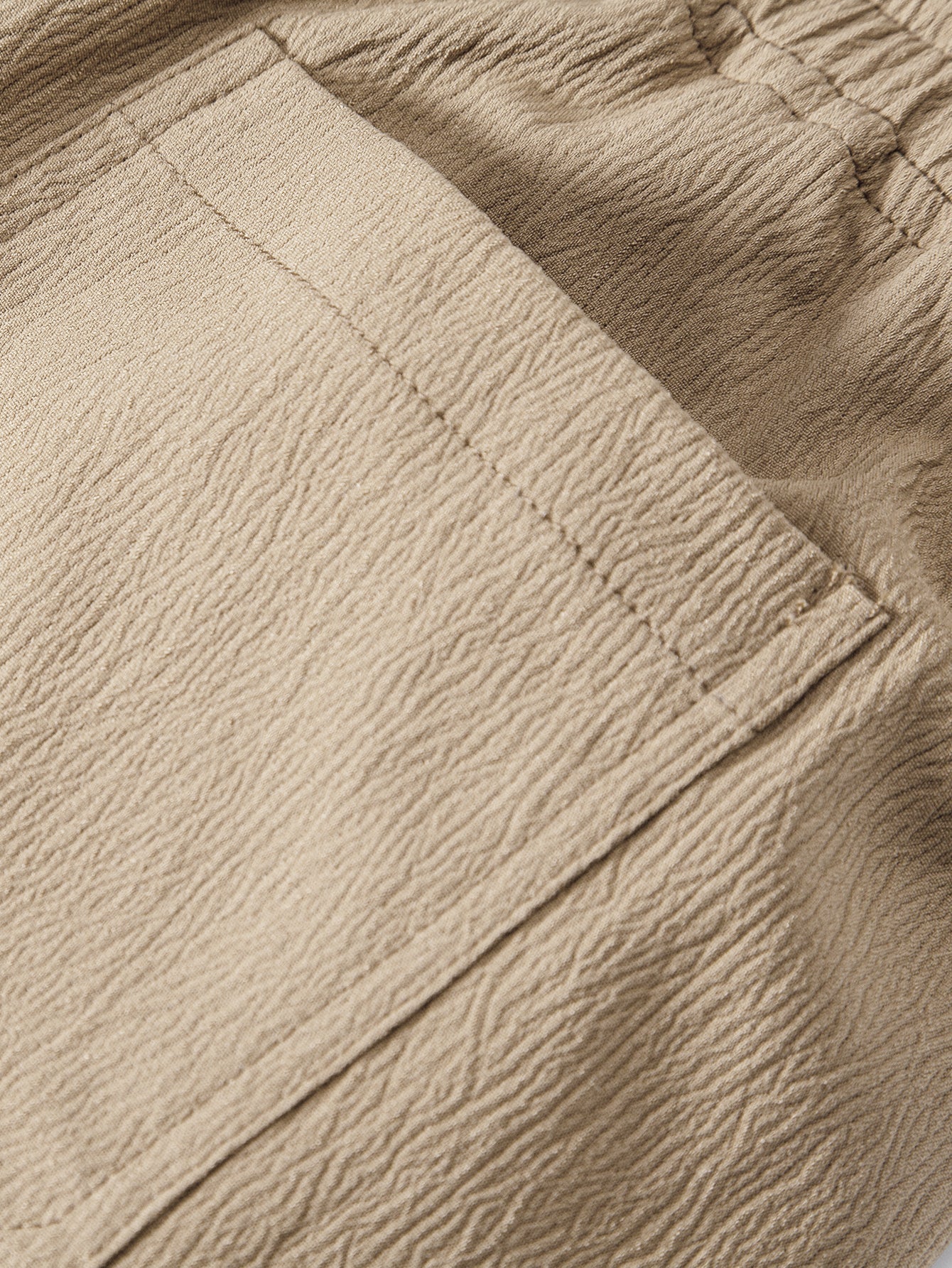 Crinkle Textured Drawstring 5" Shorts