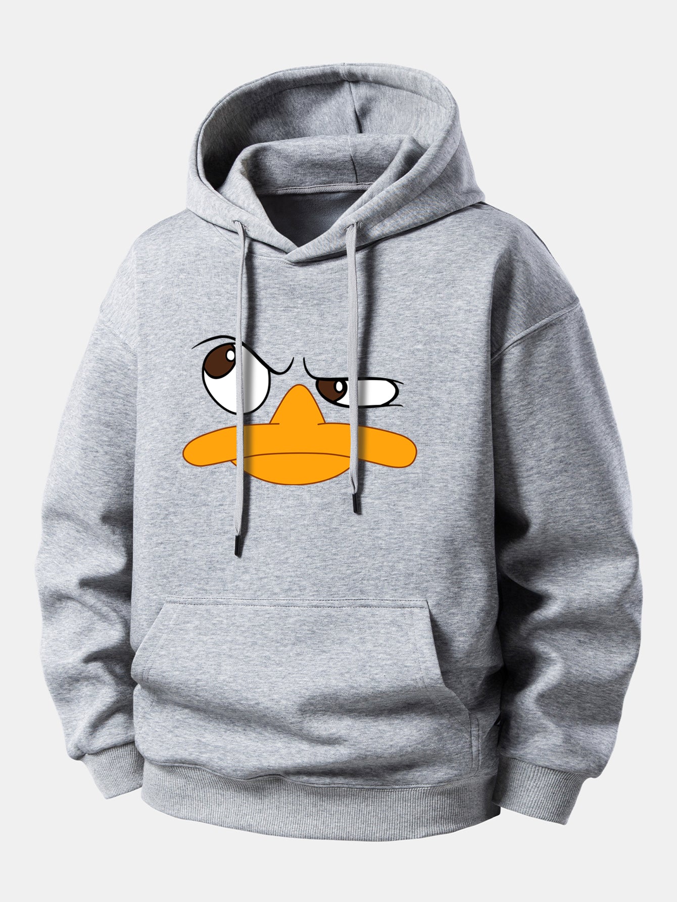 Emoji Duck Print Relax Fit Hoodie