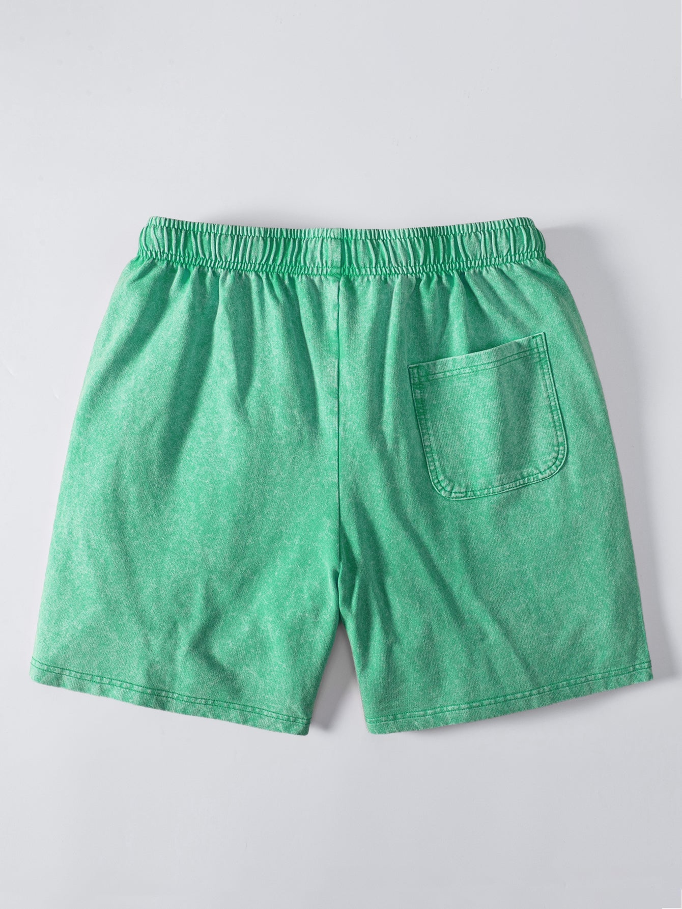 Washed Distressed Drawstring Shorts