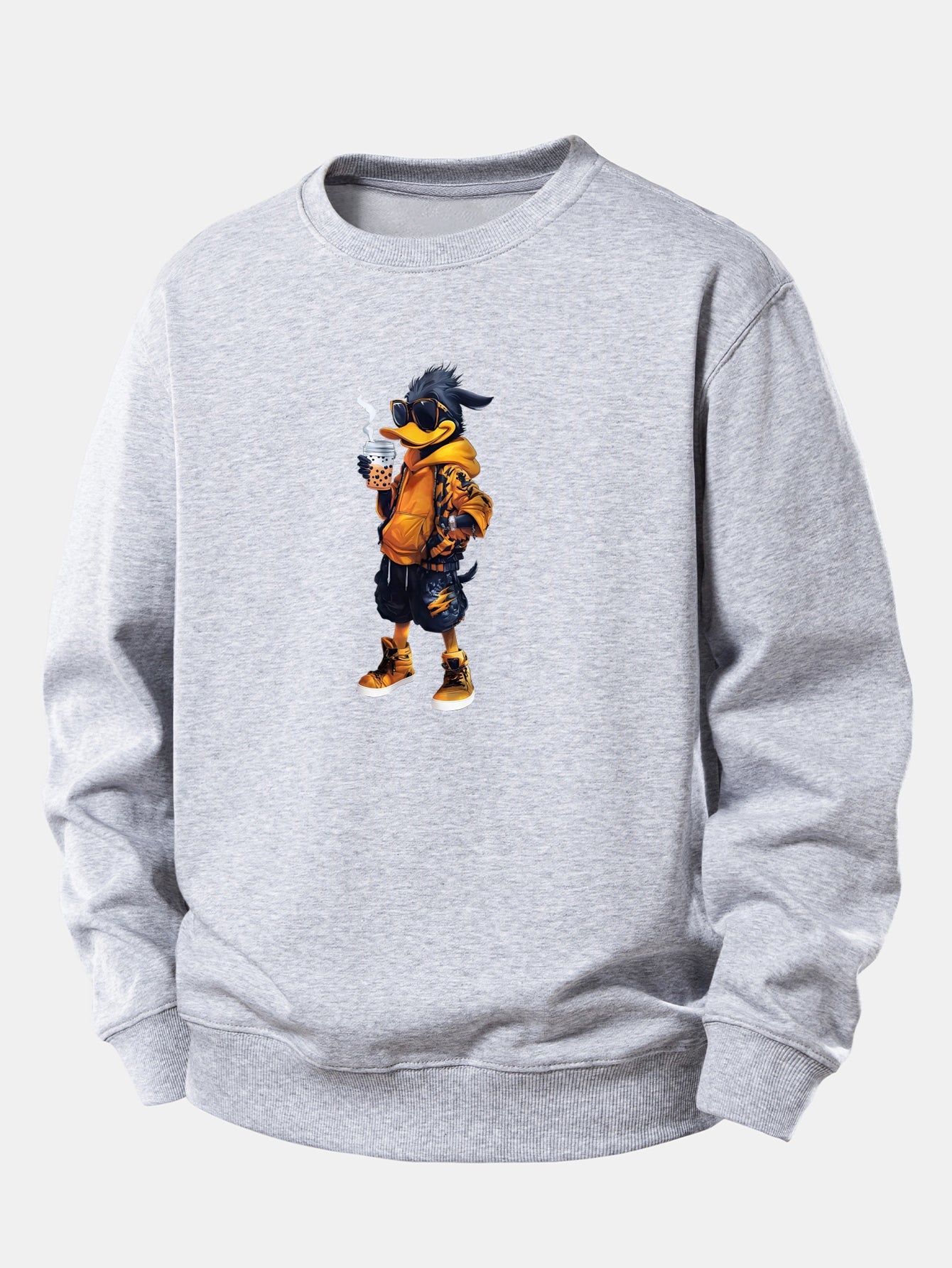 Cartoon Duck Print Relax Fit Sweatshirt