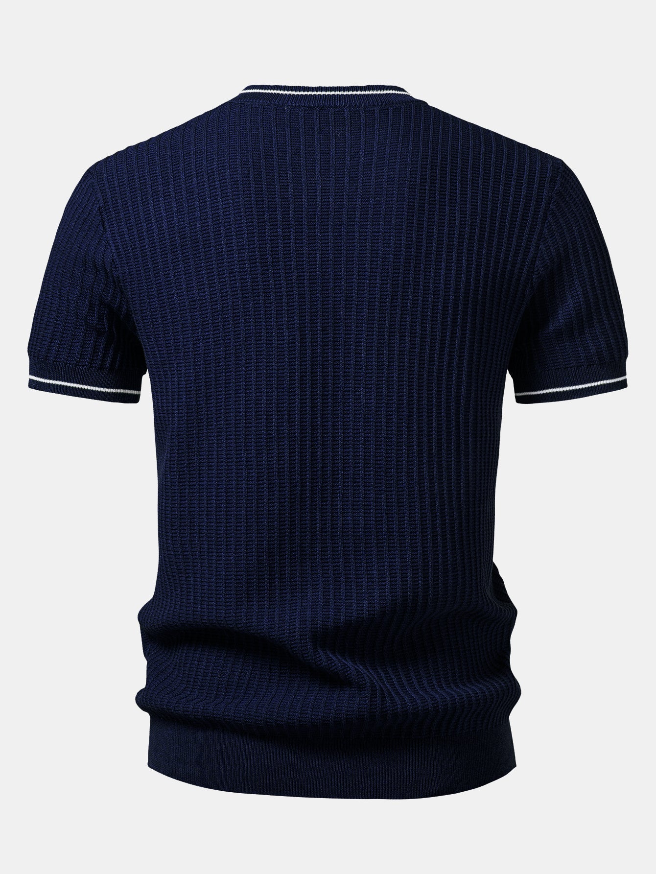 Contrast Trim Waffle Knit T-Shirt