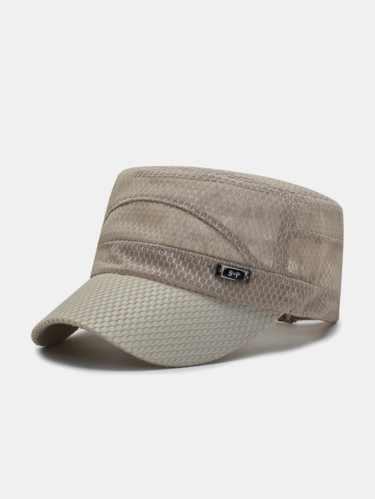 Summer Flat Cap Breathable Mesh Sun Hat For Outdoor Casual Wear