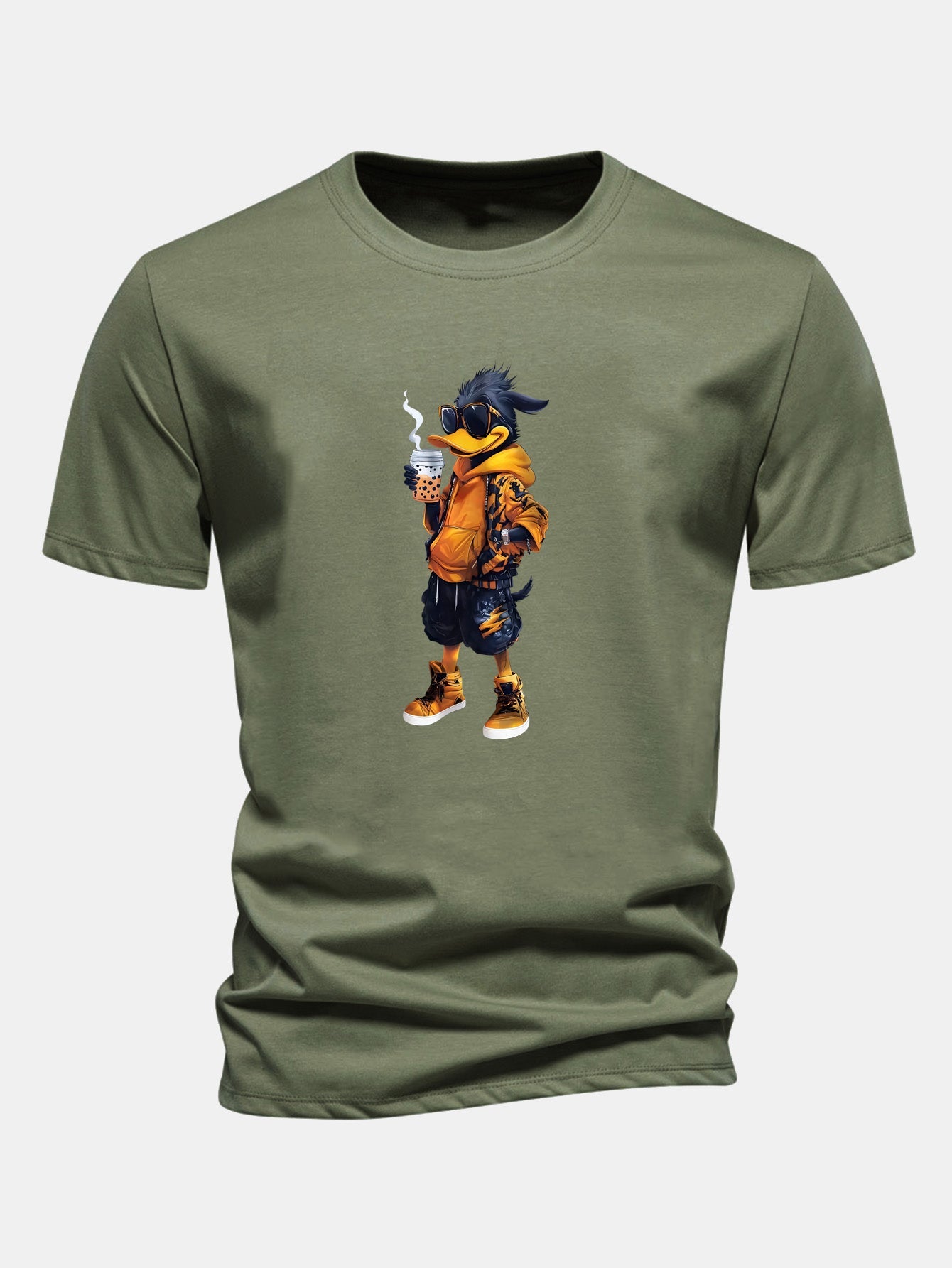 Regular Fit Carton Duck Print Cotton T-Shirt
