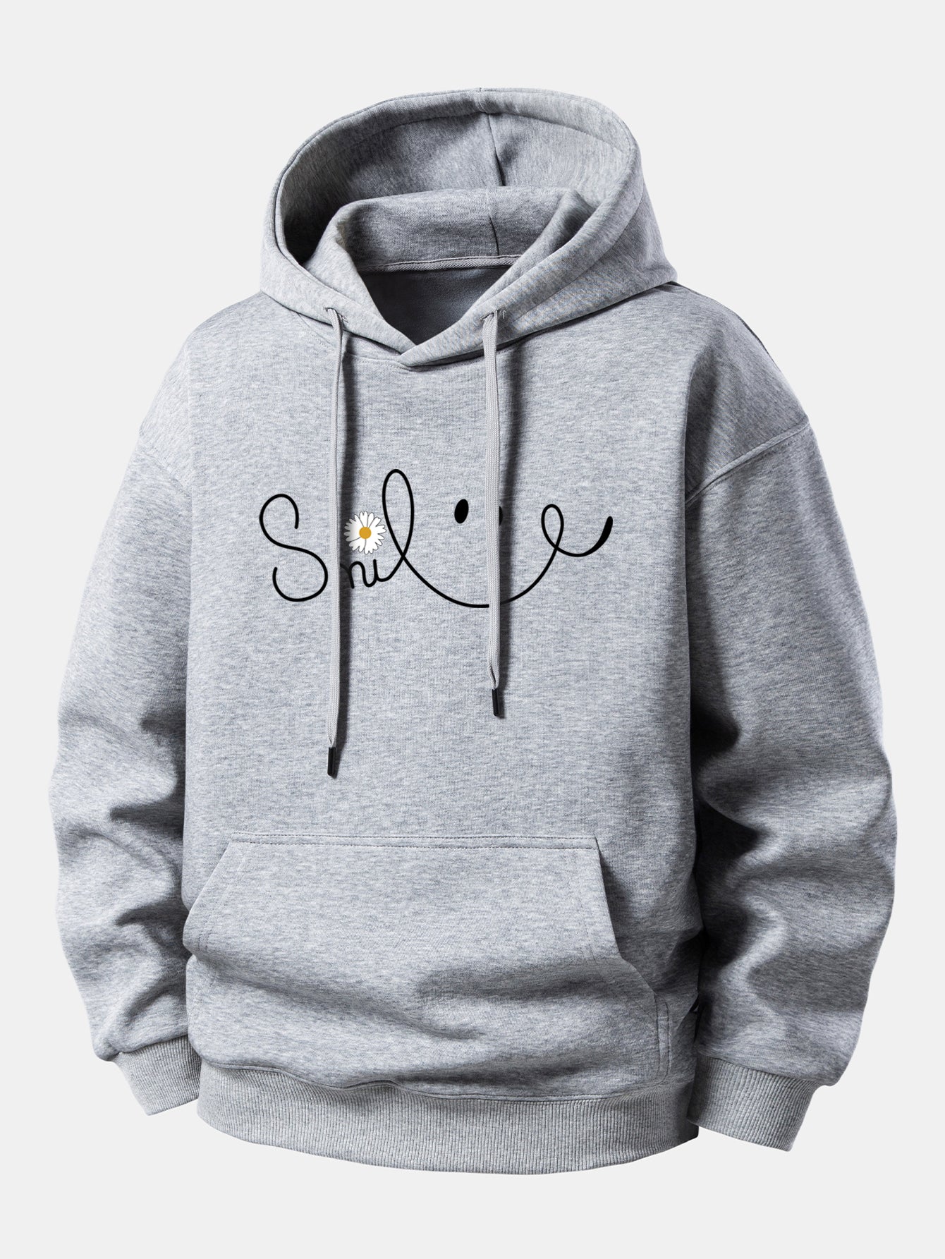 Smiley Face Print Relax Fit Hoodie