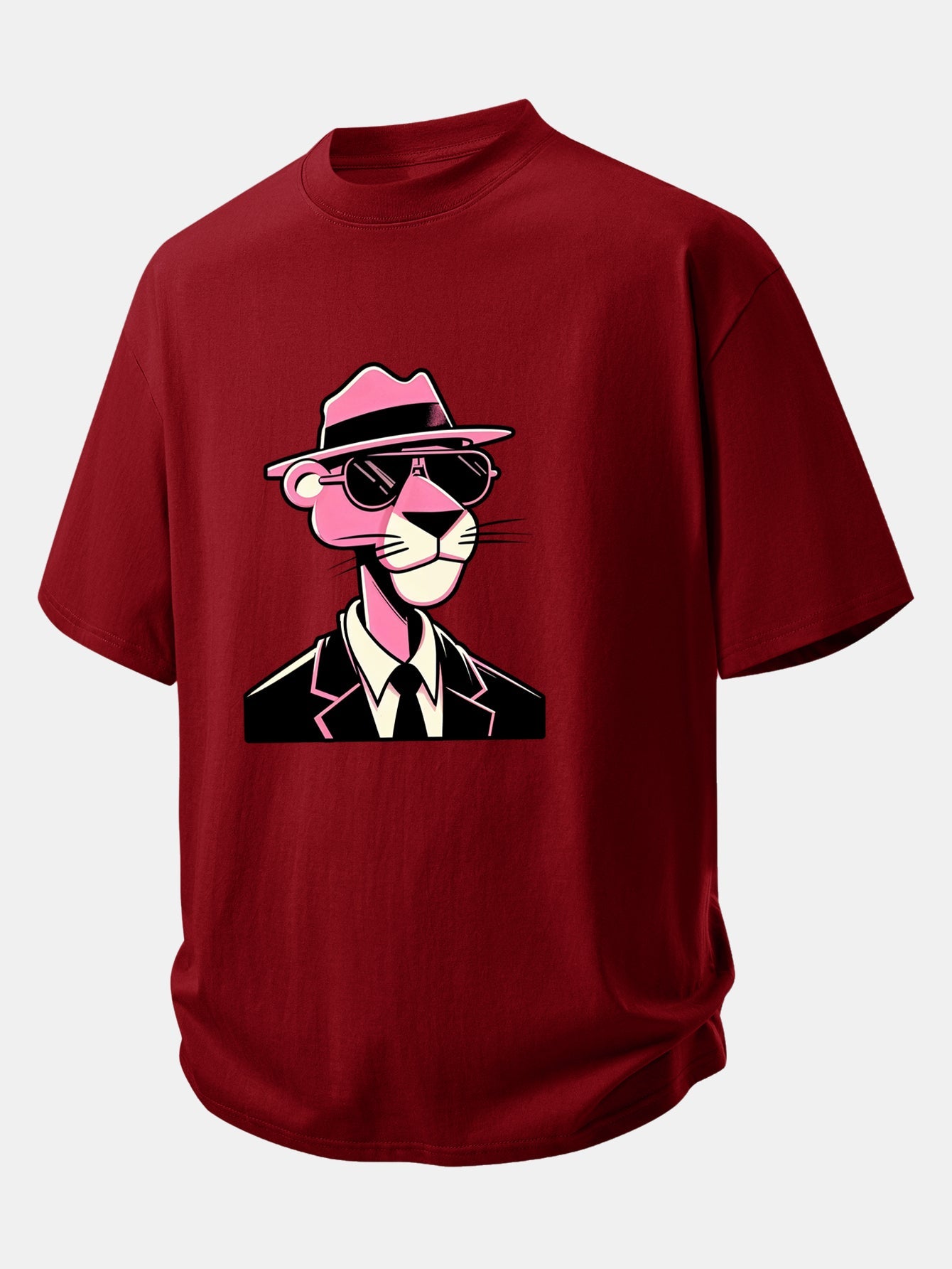 Relax Fit Pink Panther Gentleman Print Cotton T-Shirt