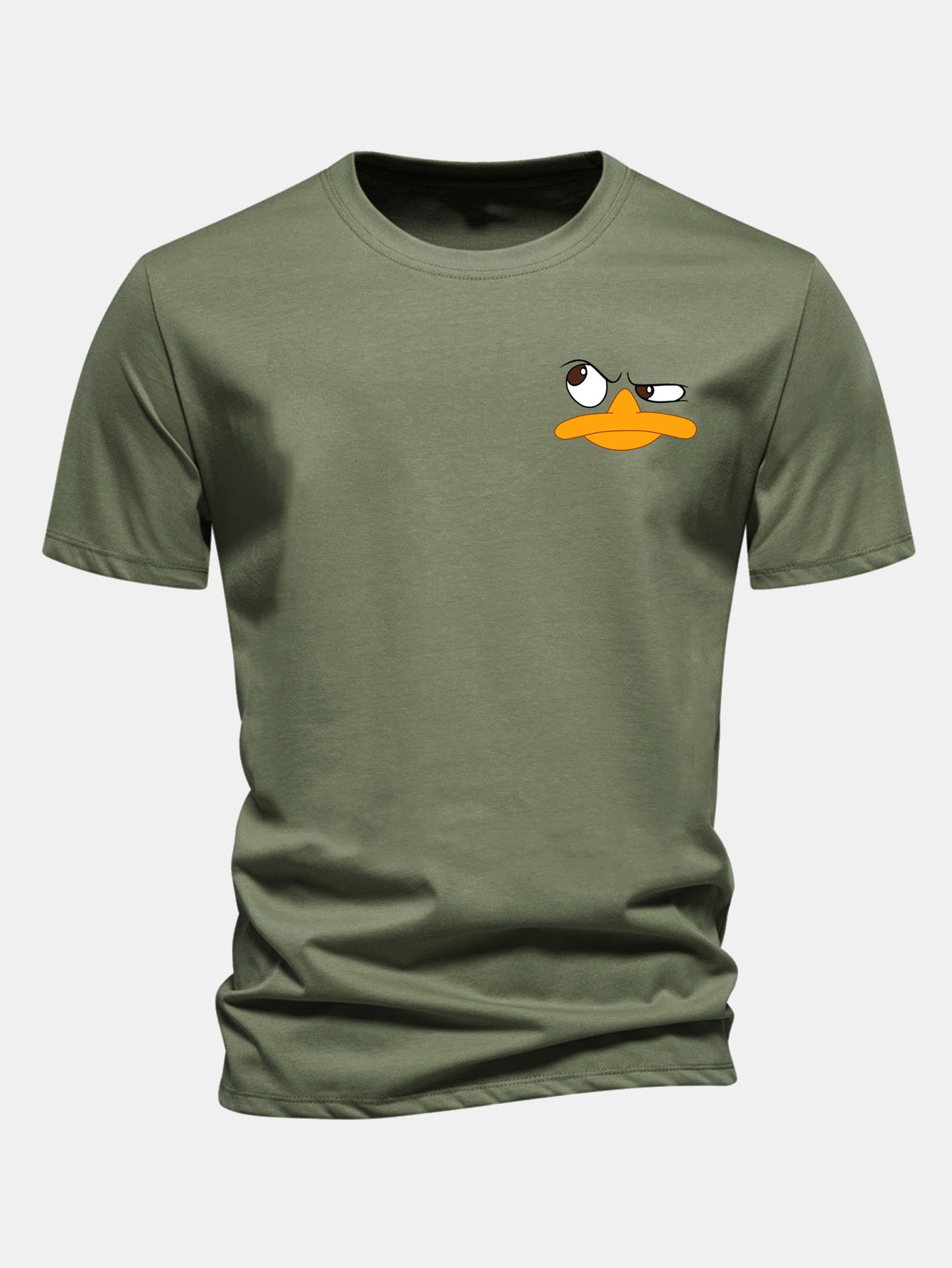 Regular Fit Duck Print Cotton T-Shirt