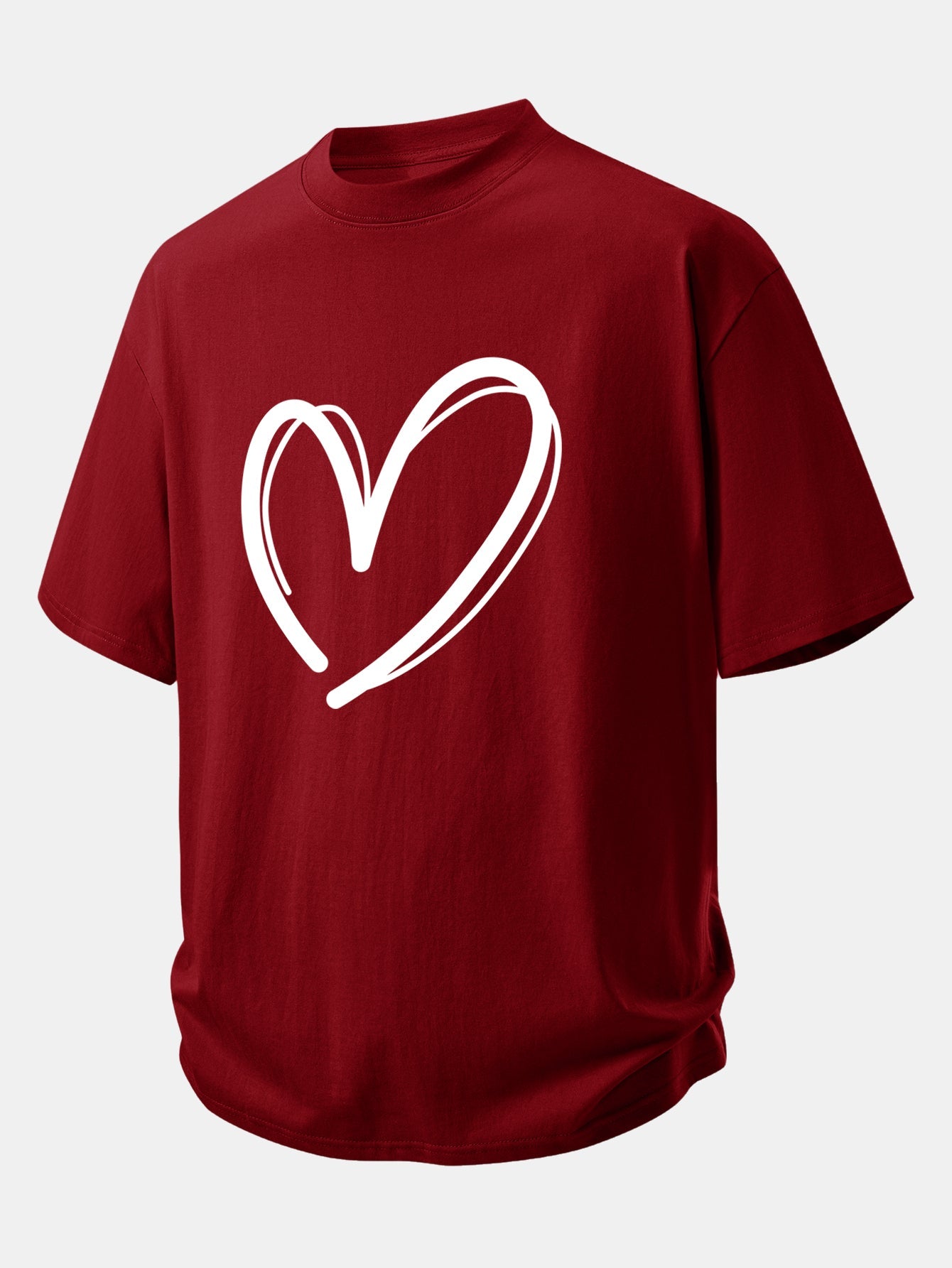 Relax Fit Heart Print Cotton T-Shirt
