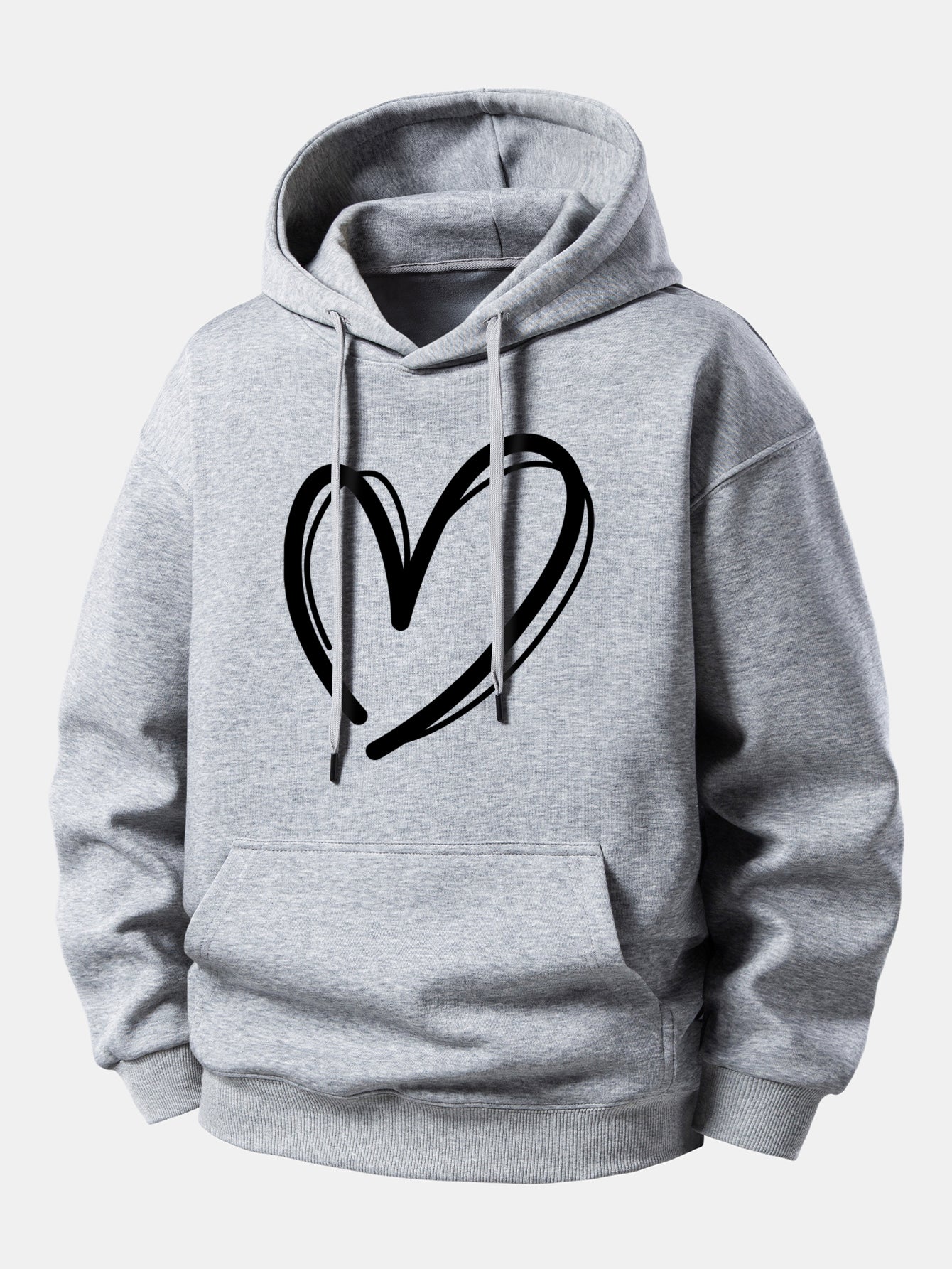 Heart Print Relax Fit Hoodie