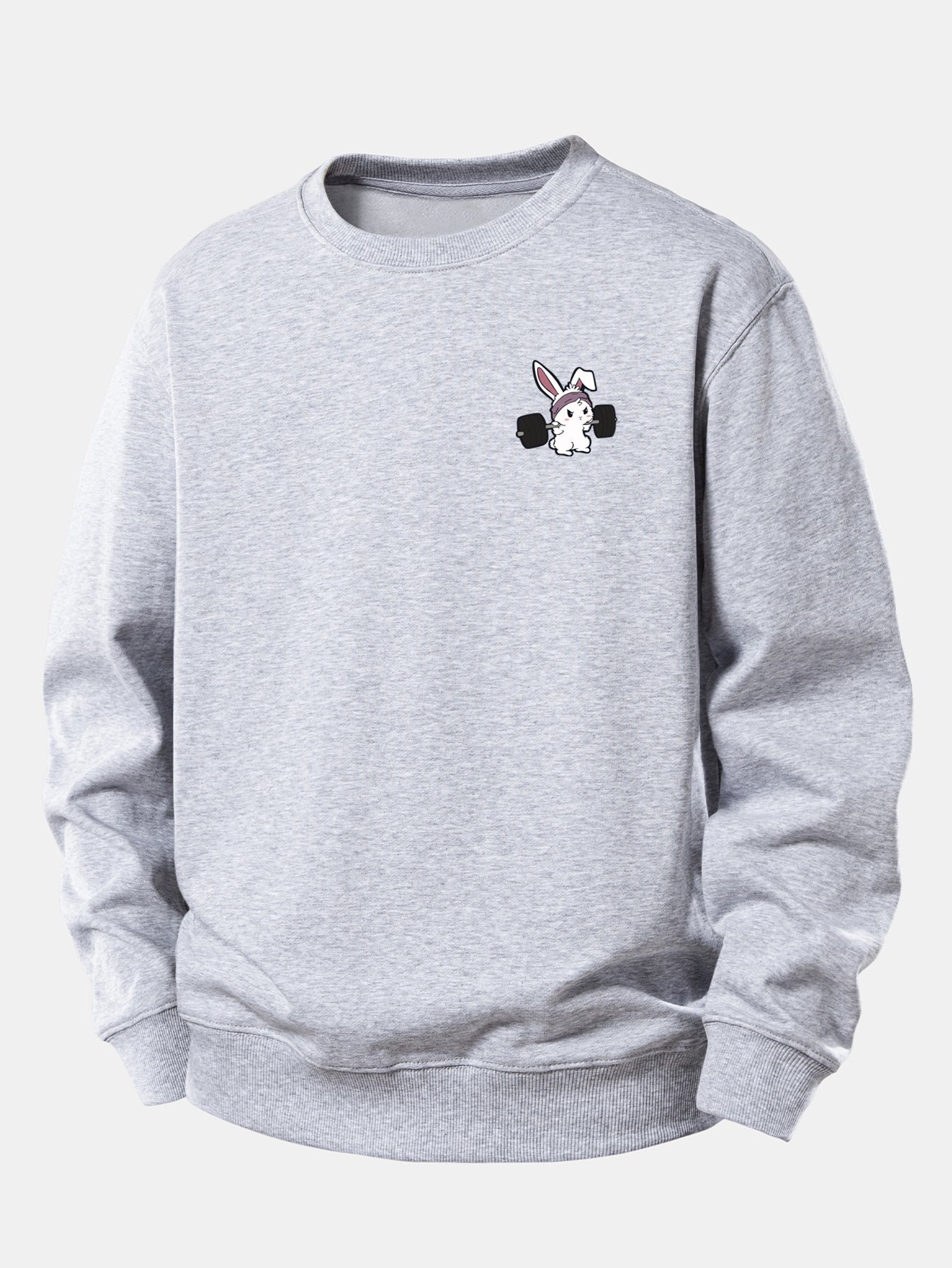 Fitness Rabbit Print Relax Fit Sweatshirt