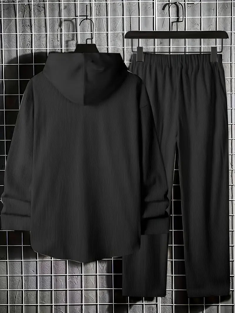 Men’s Solid Corduroy Hoodie & Jogger Set