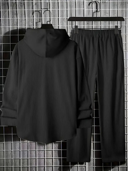 Men’s Solid Corduroy Hoodie & Jogger Set