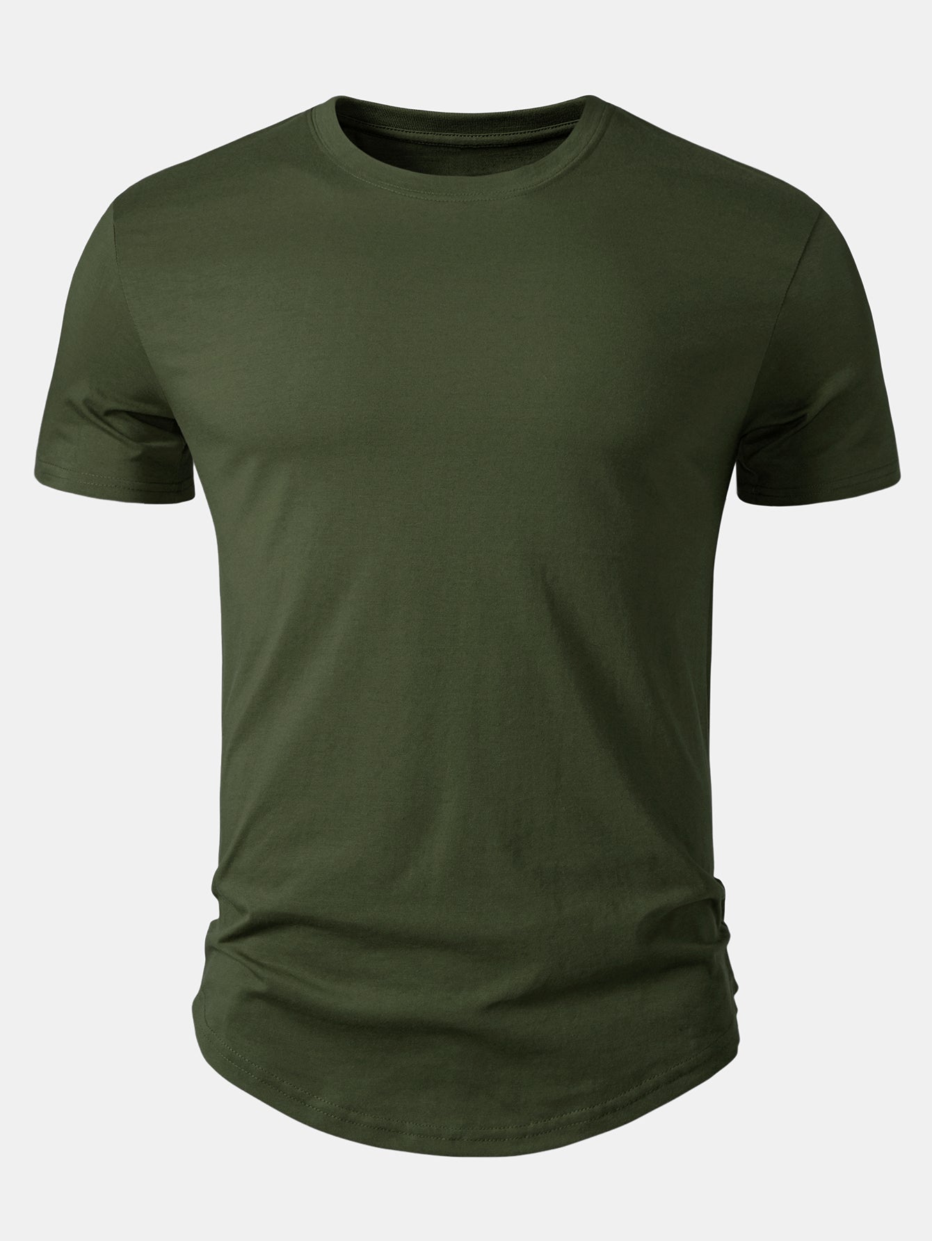 5 Pieces Basic Cotton Arc Hem T-Shirts