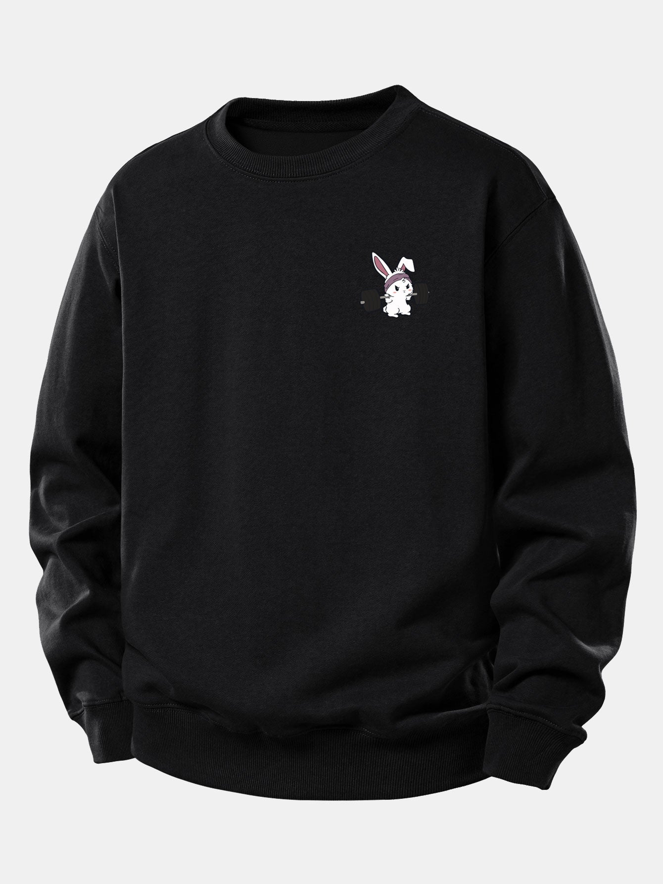 Fitness Rabbit Print Relax Fit Sweatshirt