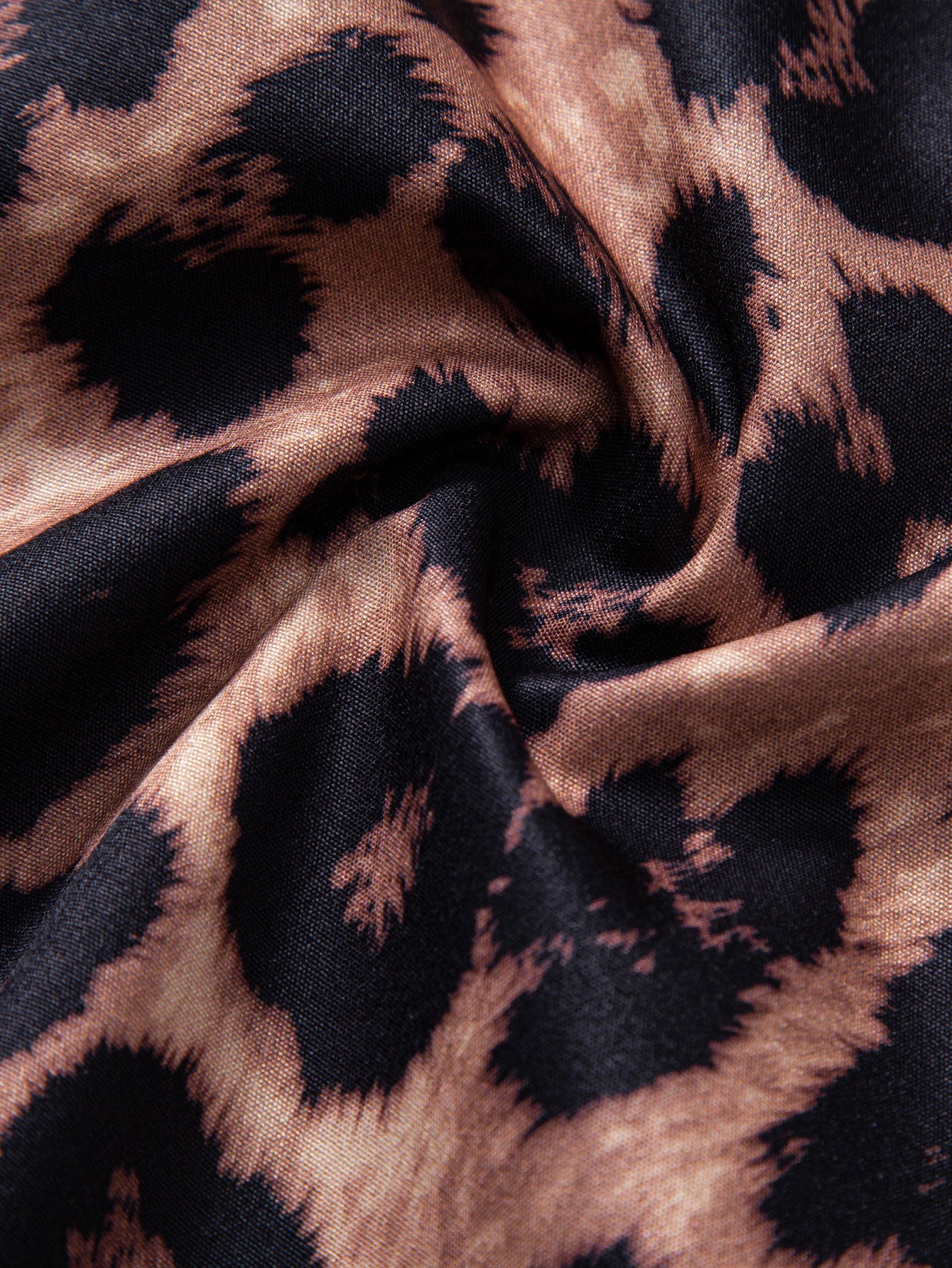 Leopard Patchwork Stand Collar Shirt
