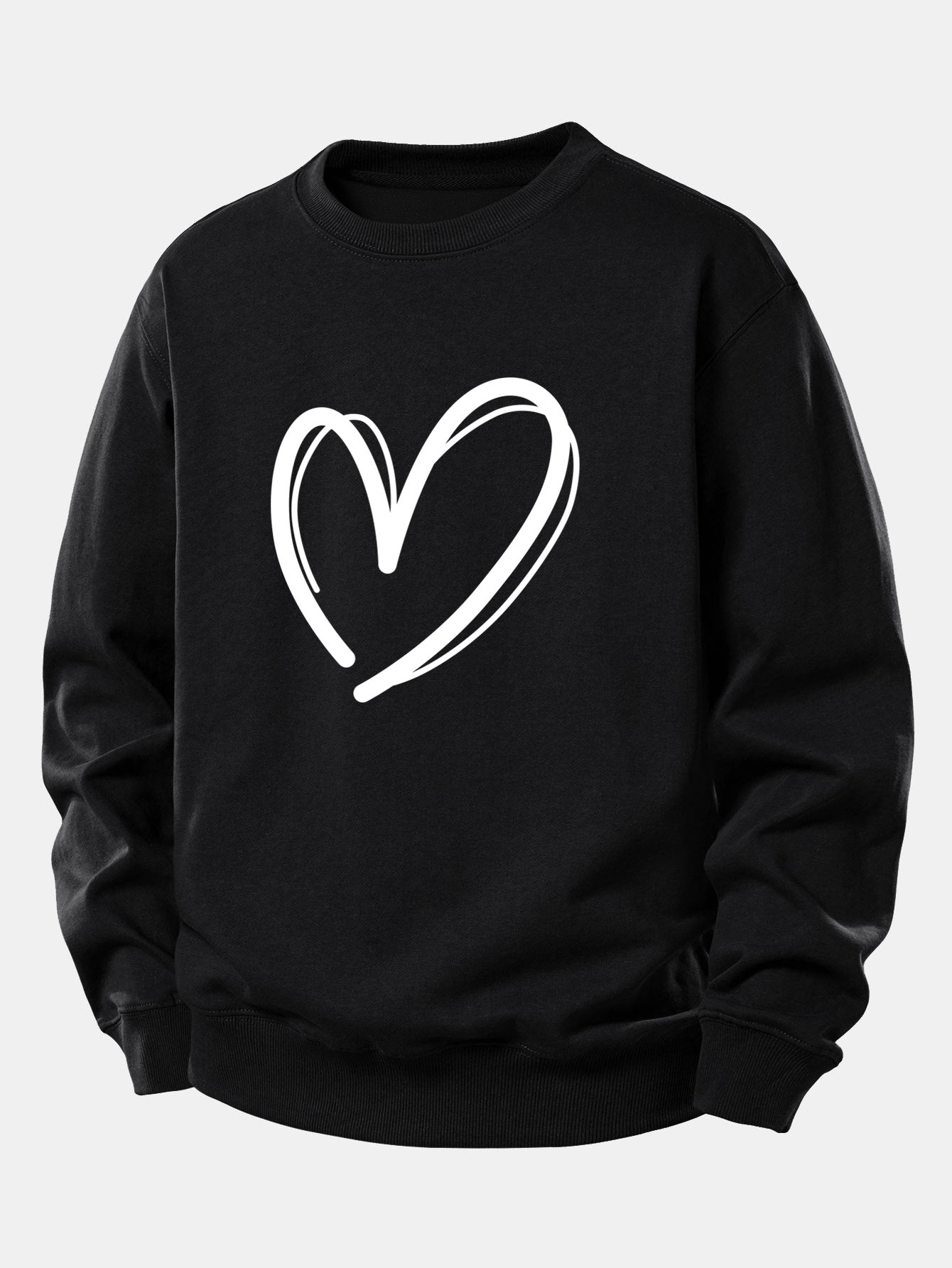 Heart Print Relax Fit Sweatshirt