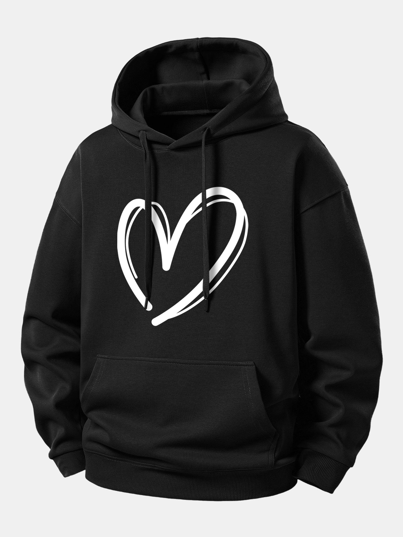 Heart Print Relax Fit Hoodie