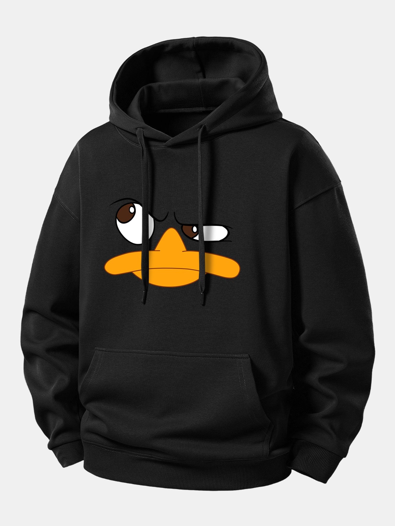 Emoji Duck Print Relax Fit Hoodie