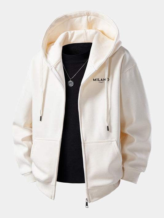 Milano Print Zip-Up Hoodie
