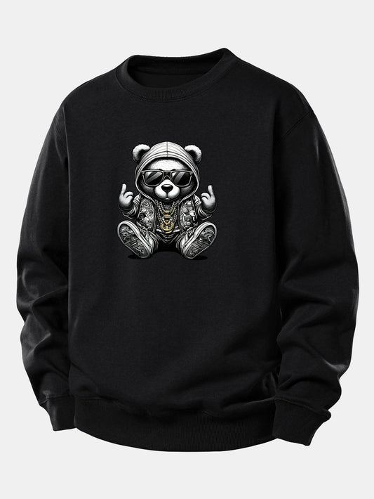 Hip Hop Bear Print Relax Fit Sweatshirt