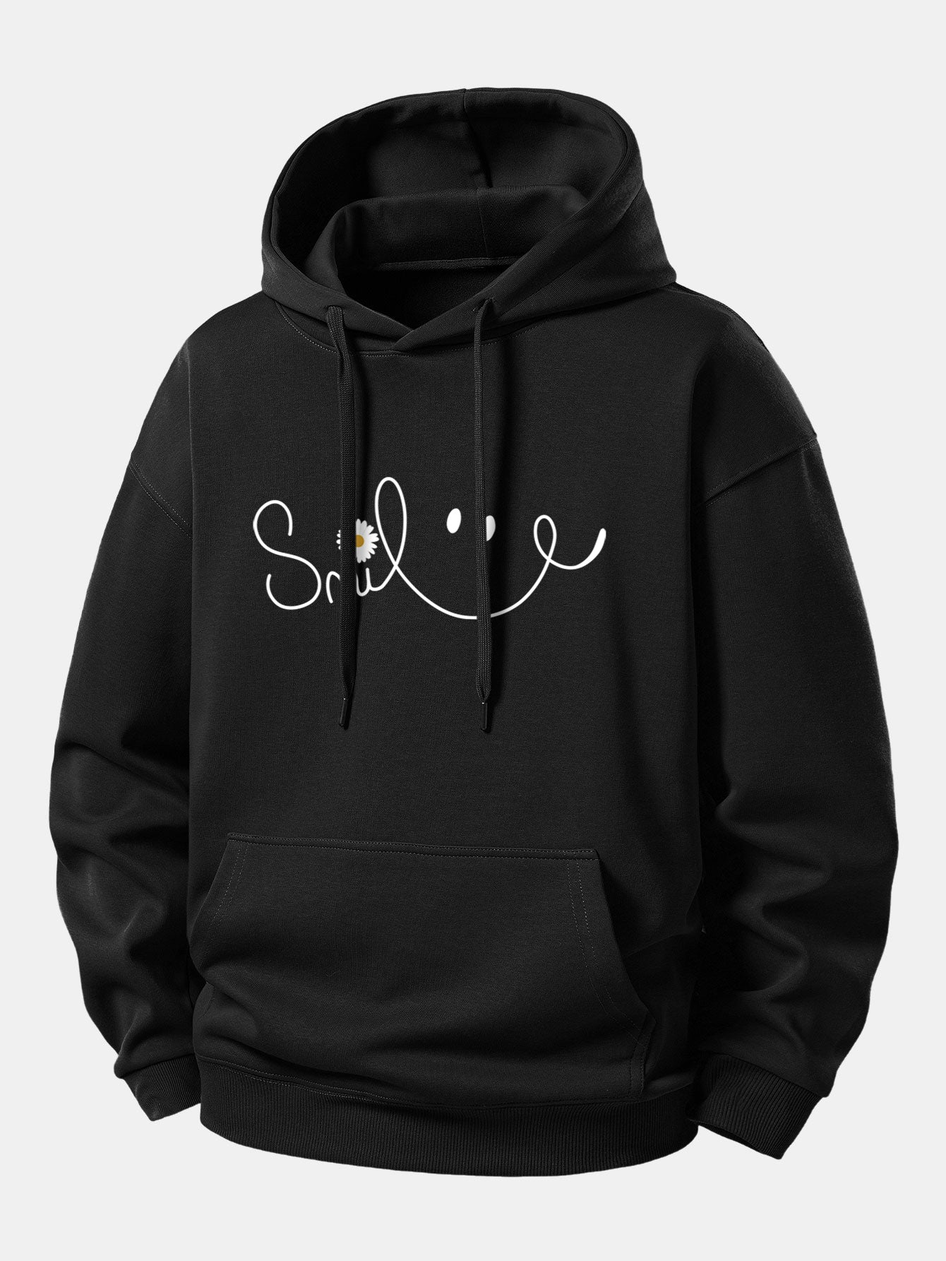 Smiley Face Print Relax Fit Hoodie