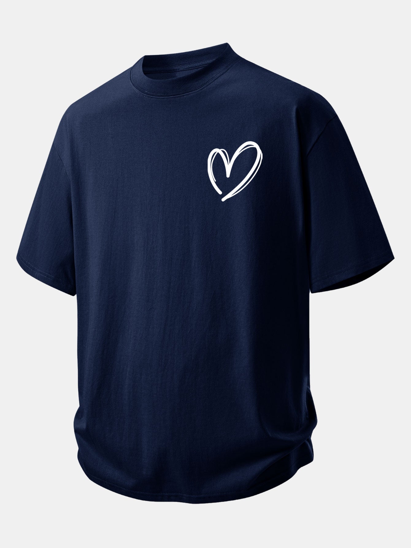 Relax Fit Heart Print Cotton T-Shirt
