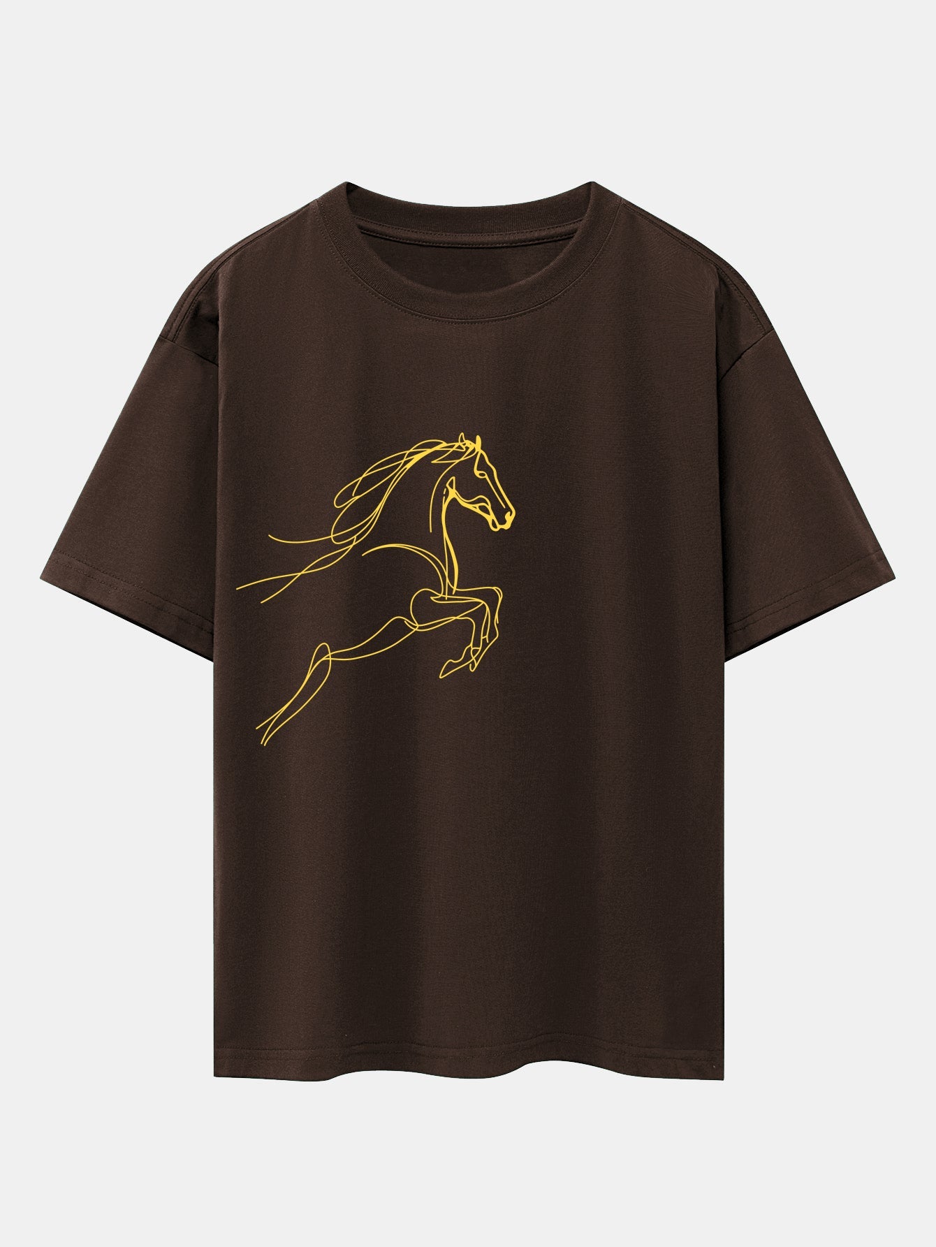 Relax Fit Year of the Horse Print Cotton T-Shirt