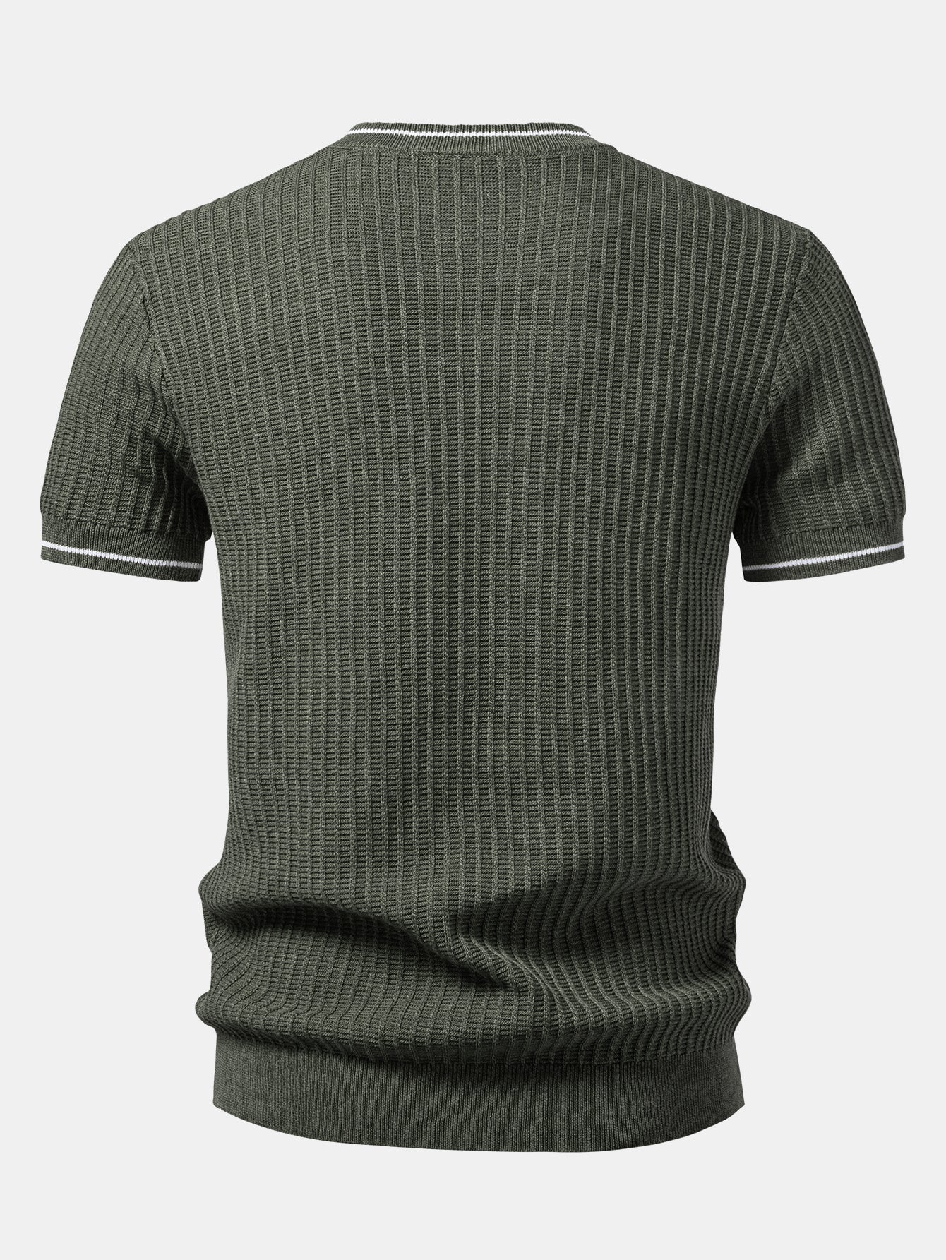 Contrast Trim Waffle Knit T-Shirt