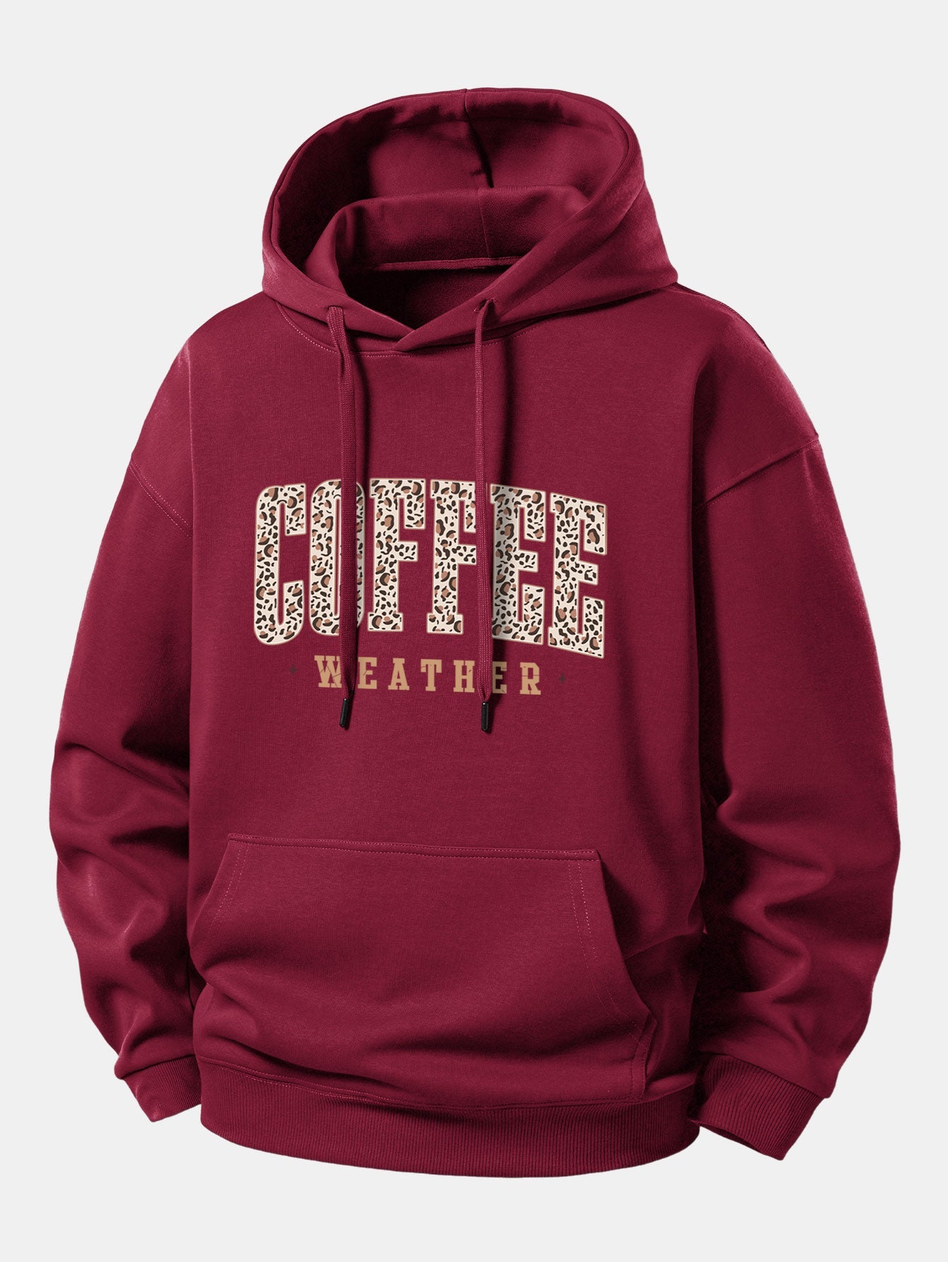 Leopard Coffee Weather Print Relax Fit Hoodie