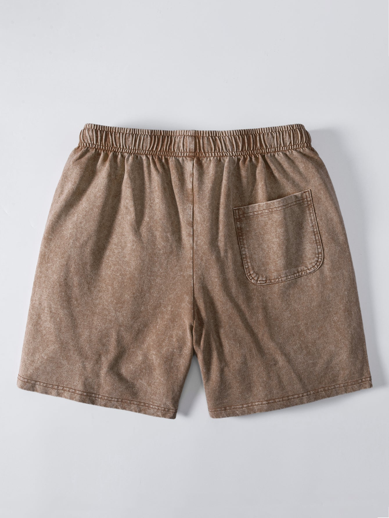 Washed Distressed Drawstring Shorts