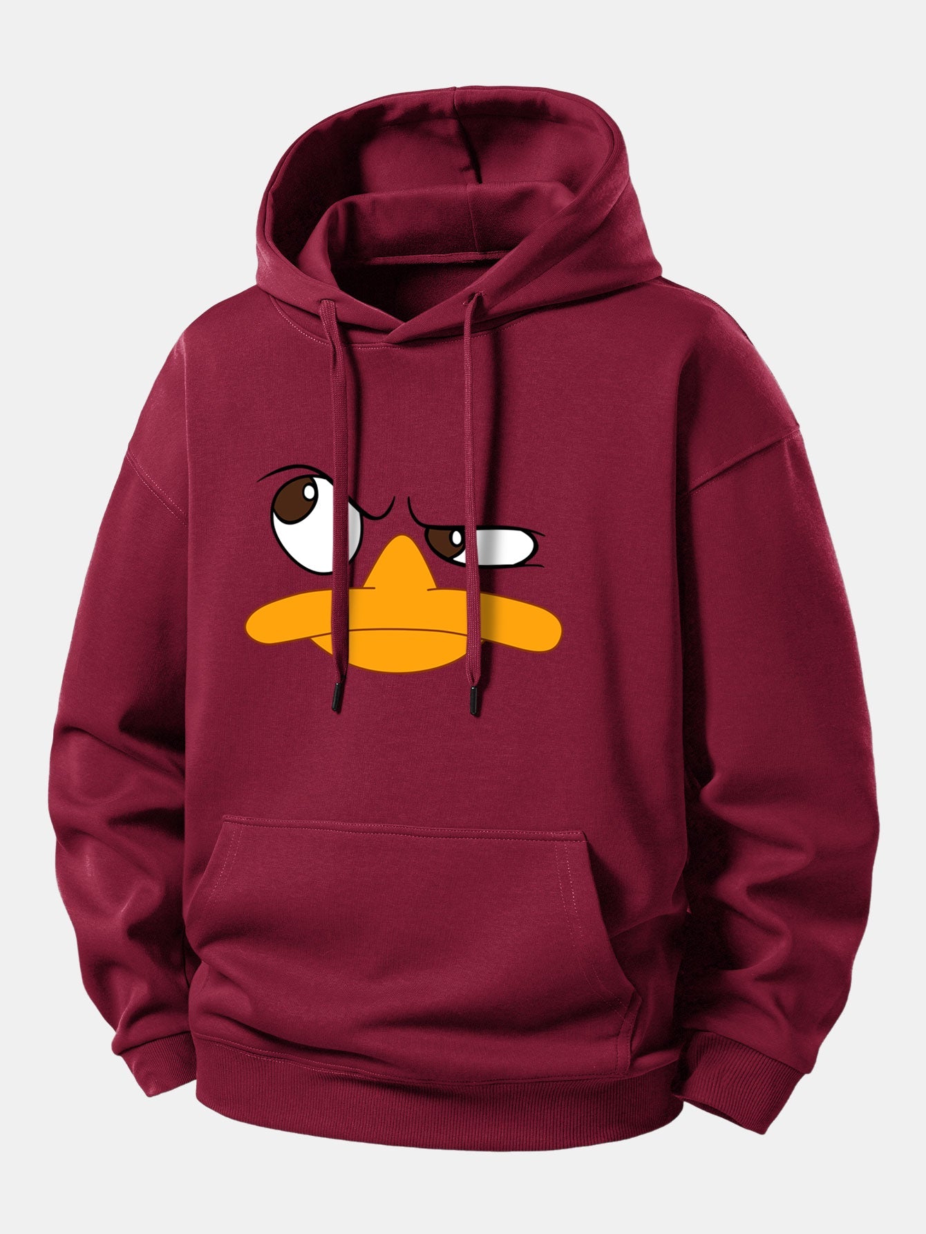Emoji Duck Print Relax Fit Hoodie