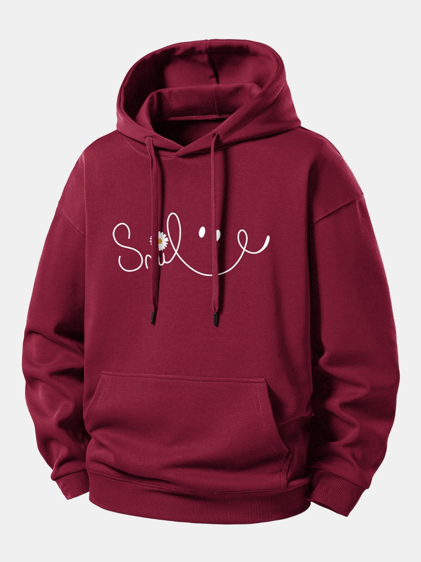 Smiley Face Print Relax Fit Hoodie