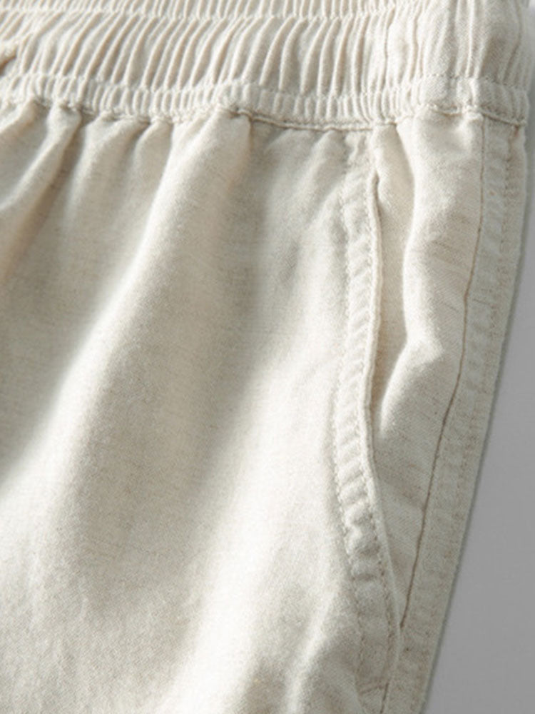 Geometric Jacquard Button Up Shirt & Straight Leg Linen Pants