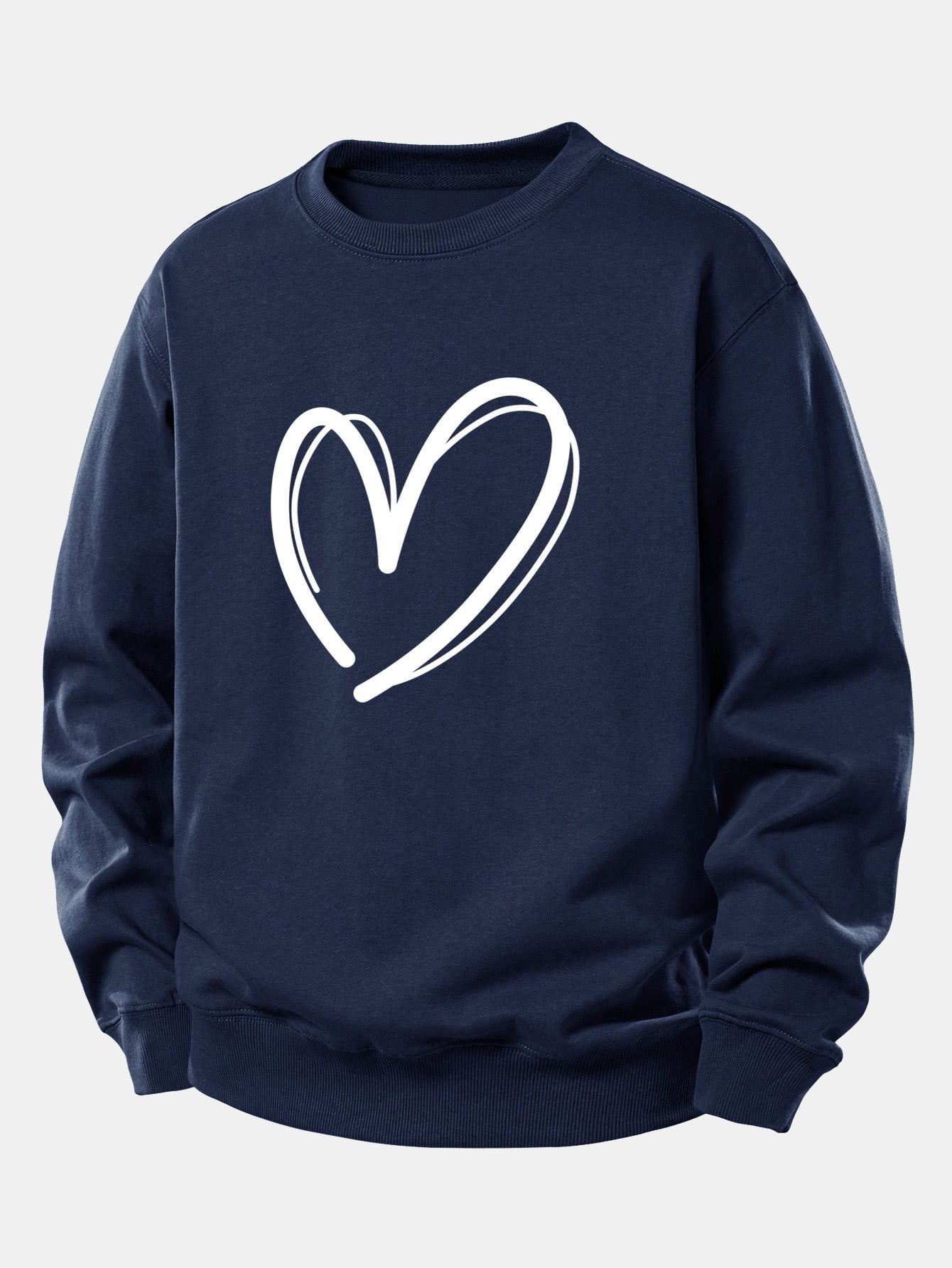 Heart Print Relax Fit Sweatshirt