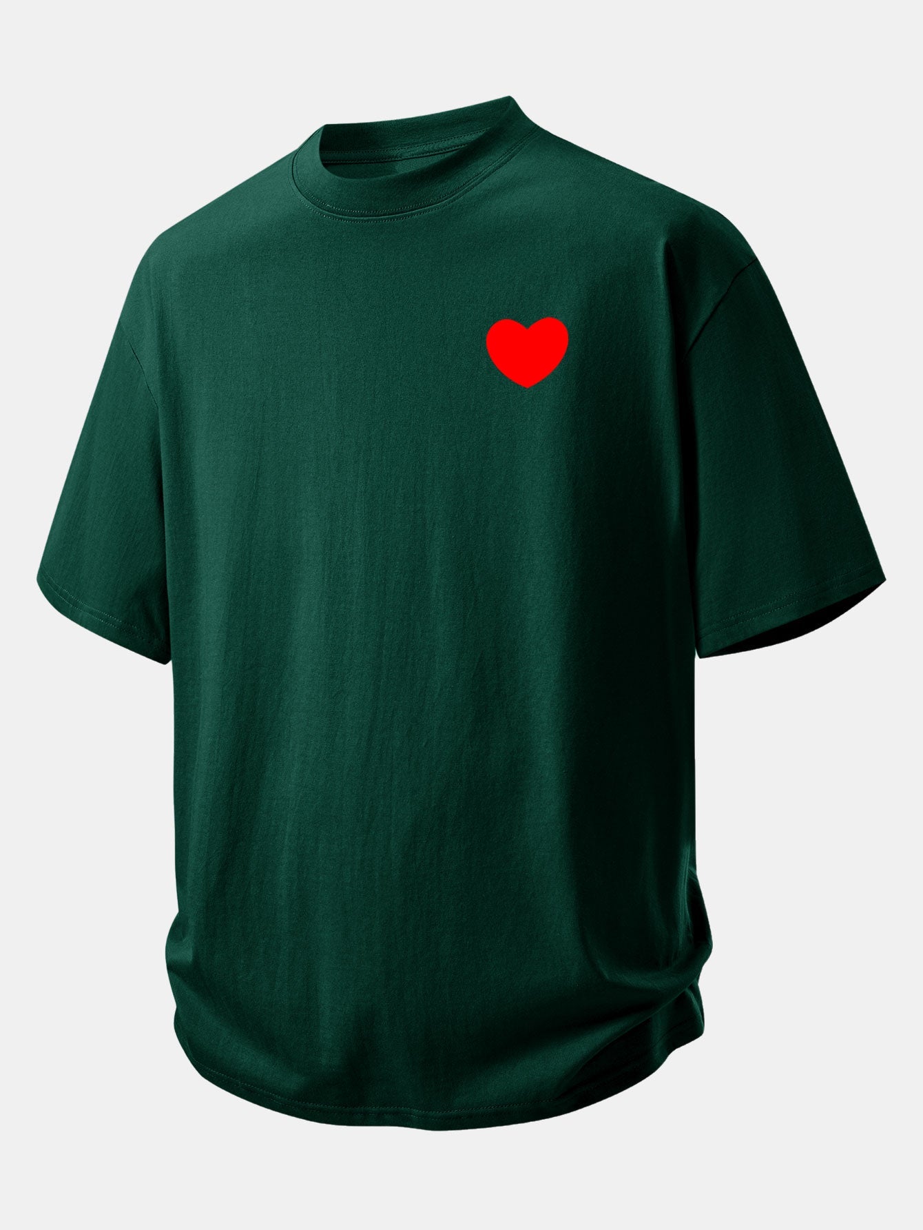 Relax Fit Heart Print Cotton T-Shirt