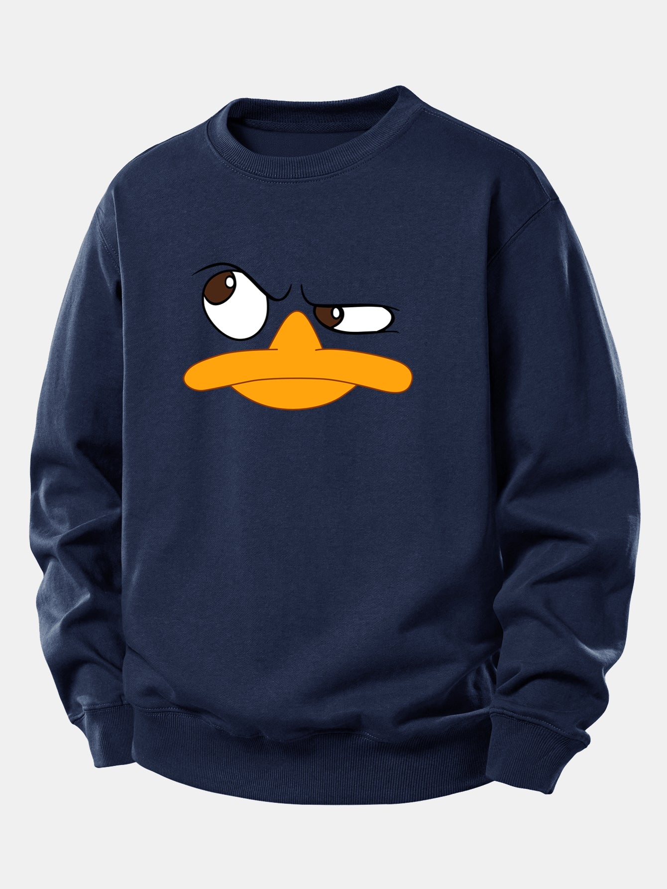 Emoji Duck Print Relax Fit Sweatshirt