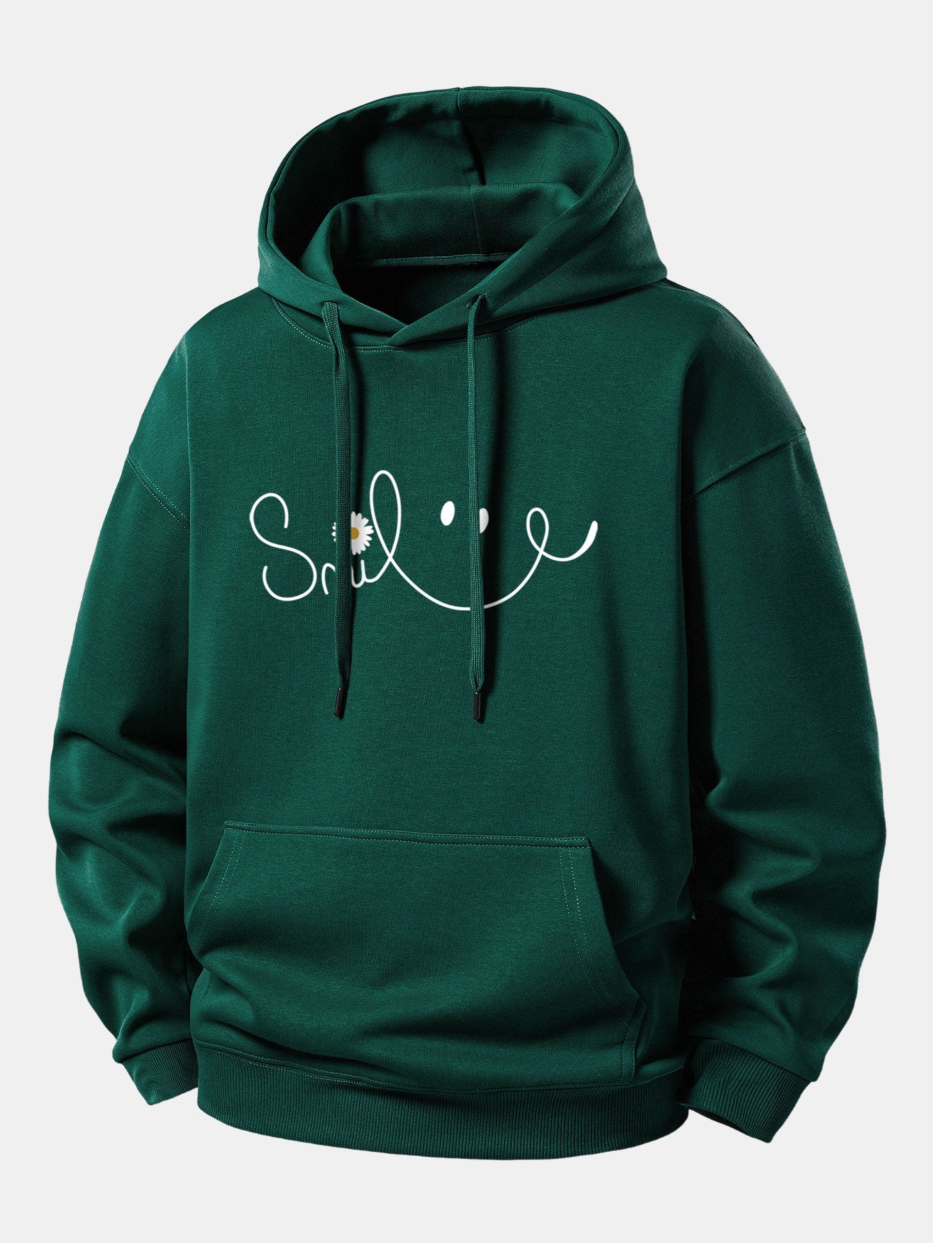 Smiley Face Print Relax Fit Hoodie