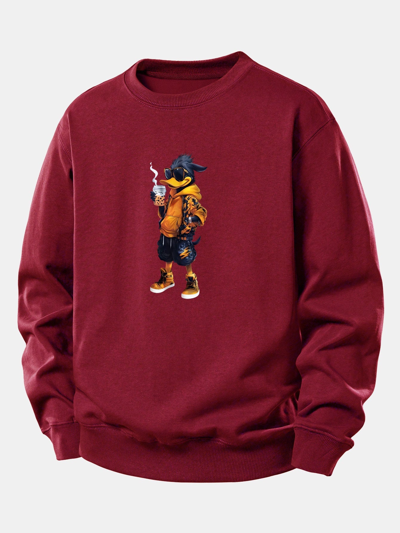 Cartoon Duck Print Relax Fit Sweatshirt