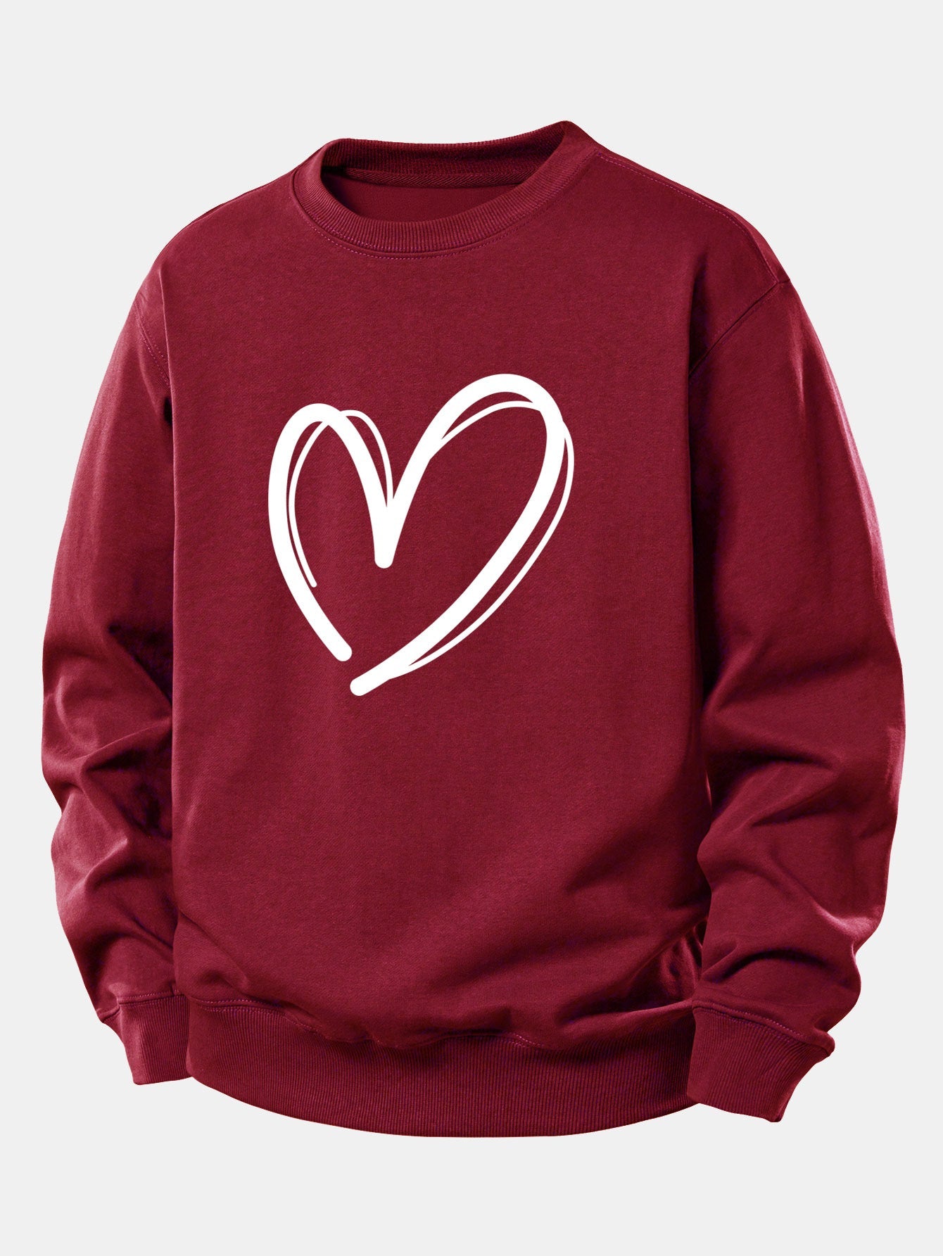 Heart Print Relax Fit Sweatshirt