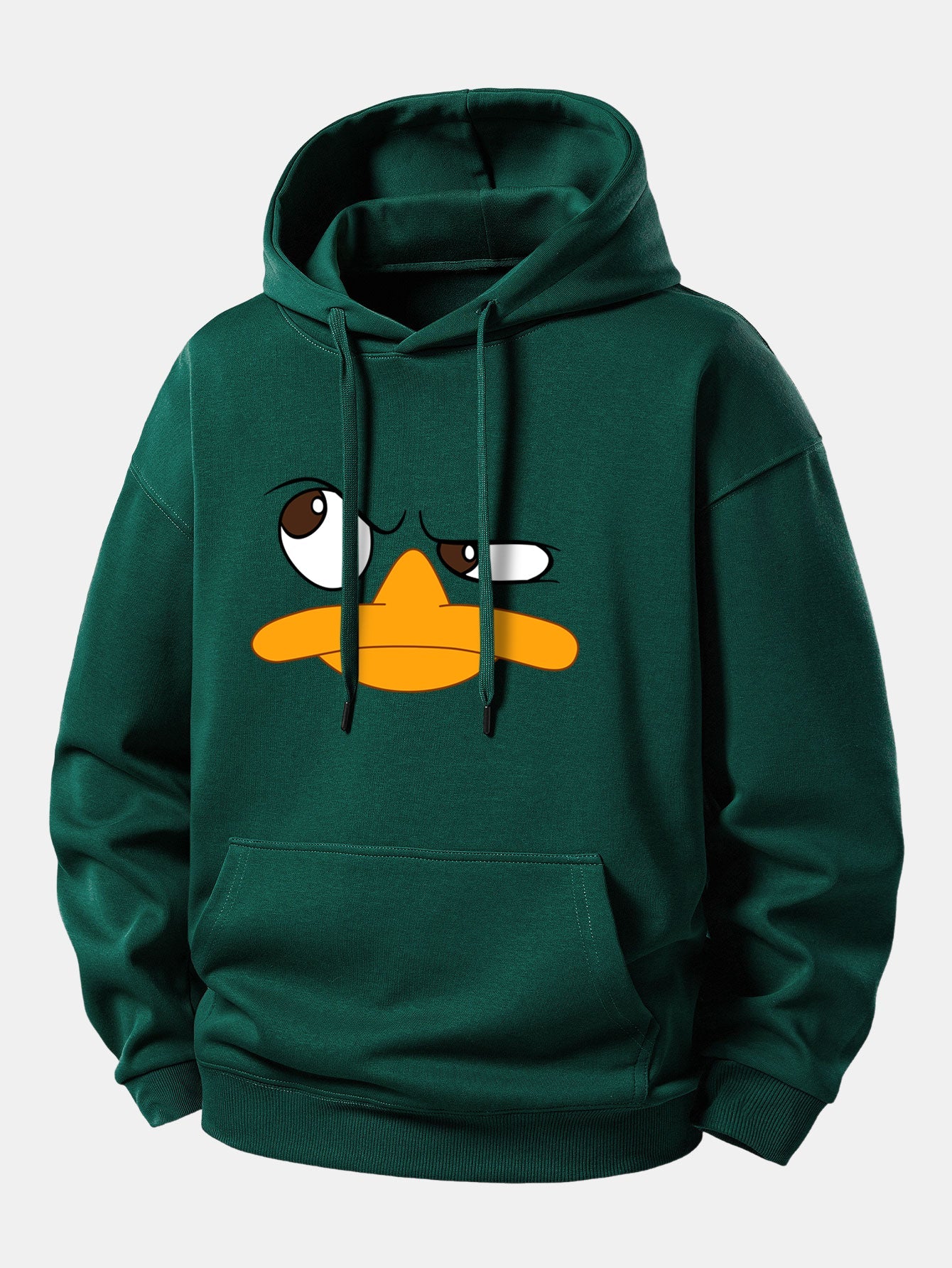 Emoji Duck Print Relax Fit Hoodie