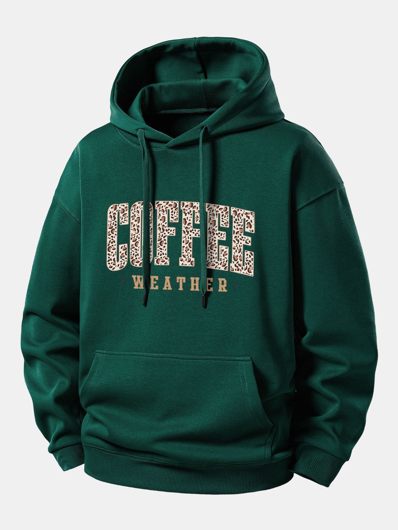 Leopard Coffee Weather Print Relax Fit Hoodie
