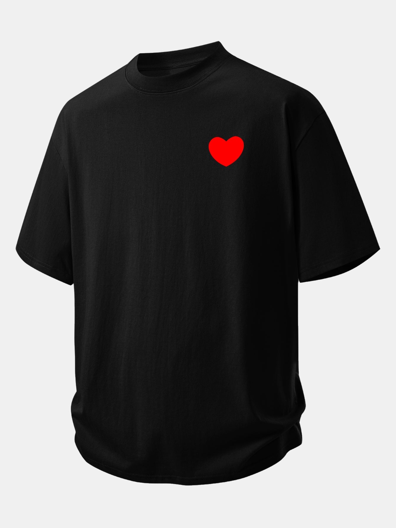 Relax Fit Heart Print Cotton T-Shirt