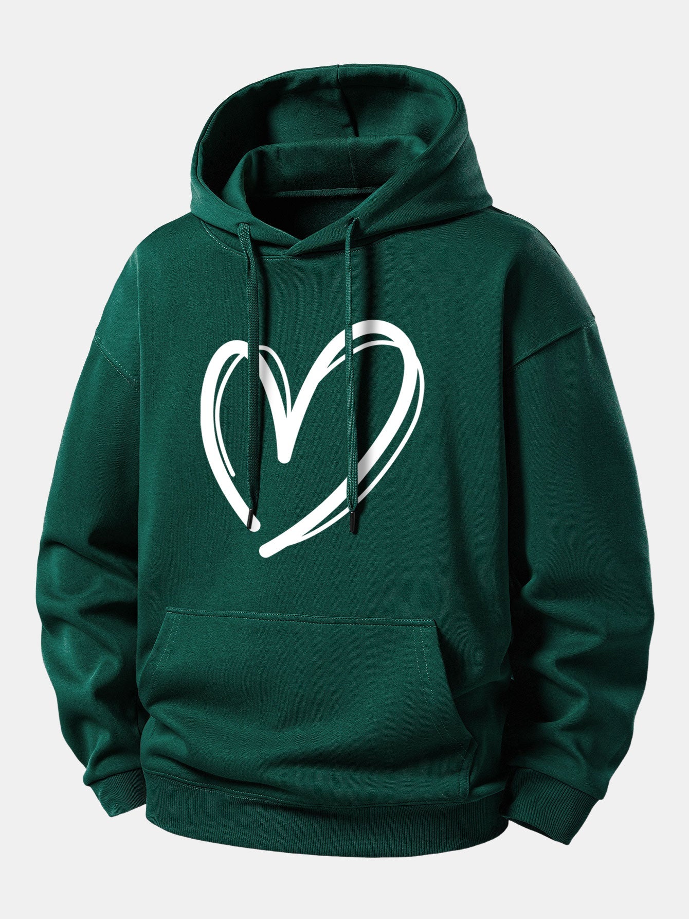 Heart Print Relax Fit Hoodie