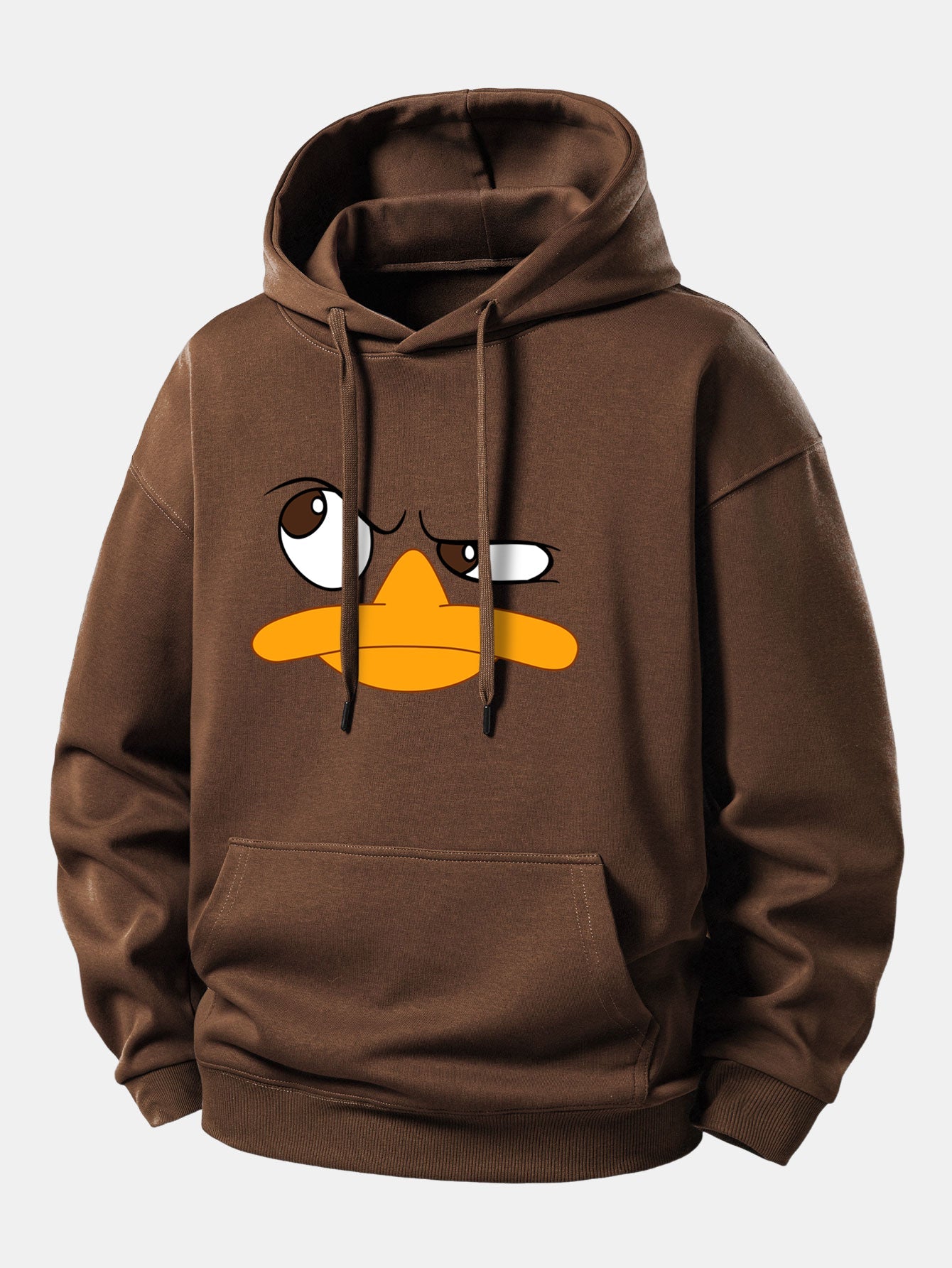 Emoji Duck Print Relax Fit Hoodie
