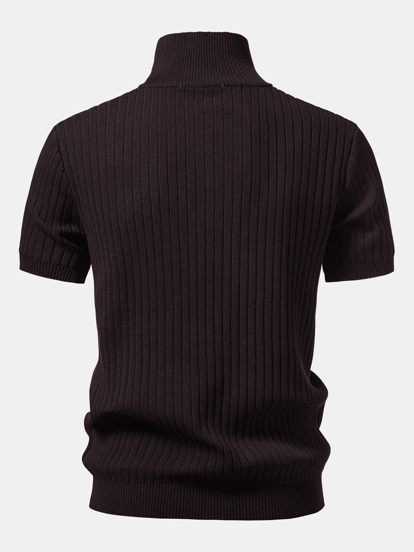 Ribbed Quarter Zip Knit Polo