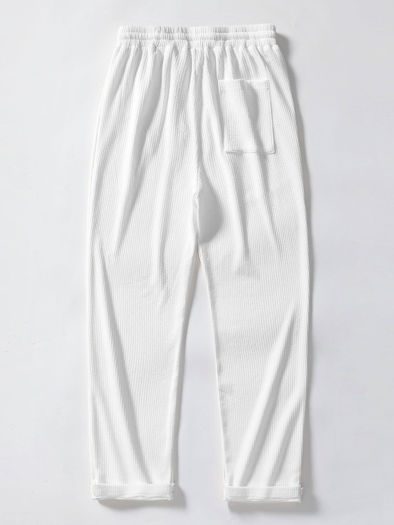 Contrast Ribbed Button Up Shirt & Straight Leg Ribbed Pants