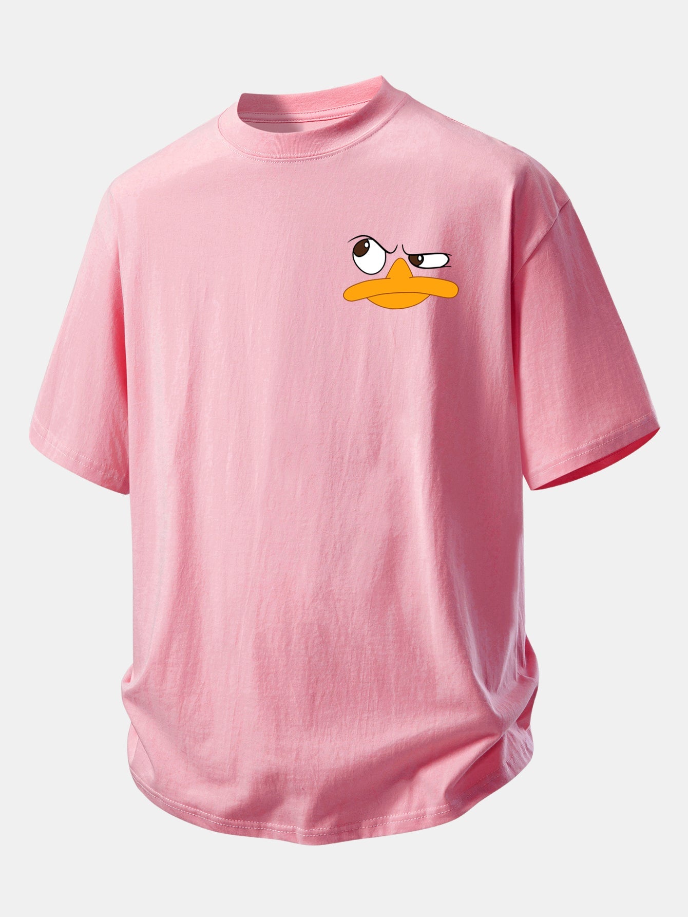Relax Fit Emoji Duck Print Cotton T-Shirt