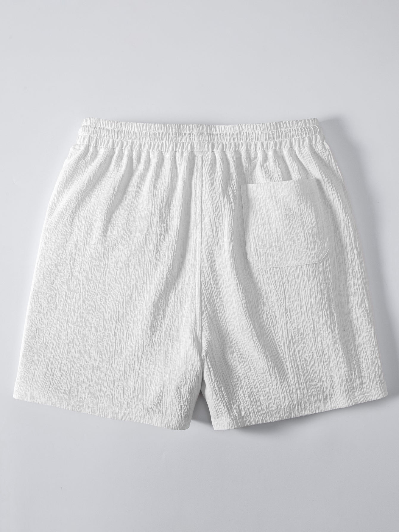 Crinkle Textured Drawstring 5" Shorts