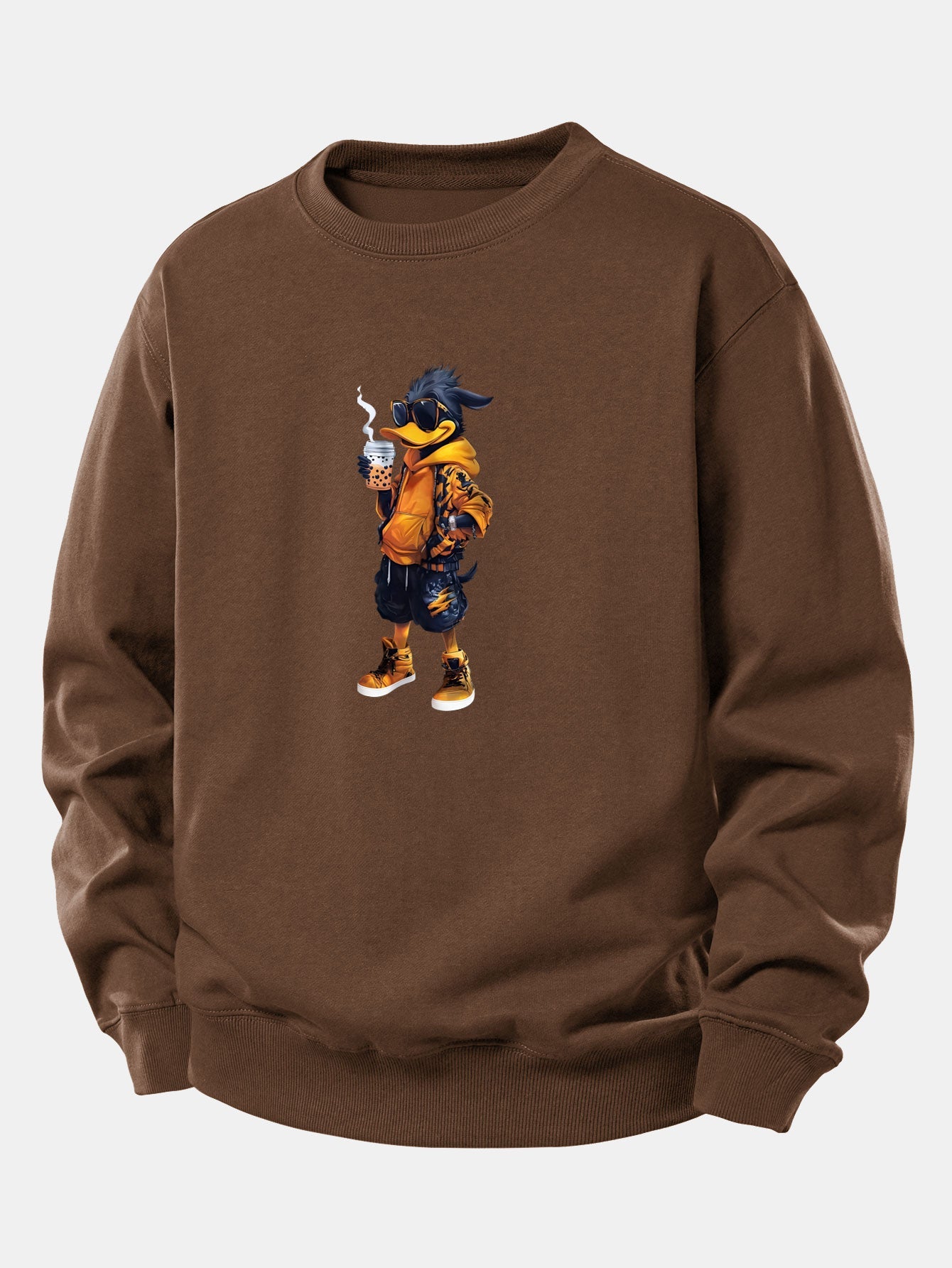 Cartoon Duck Print Relax Fit Sweatshirt
