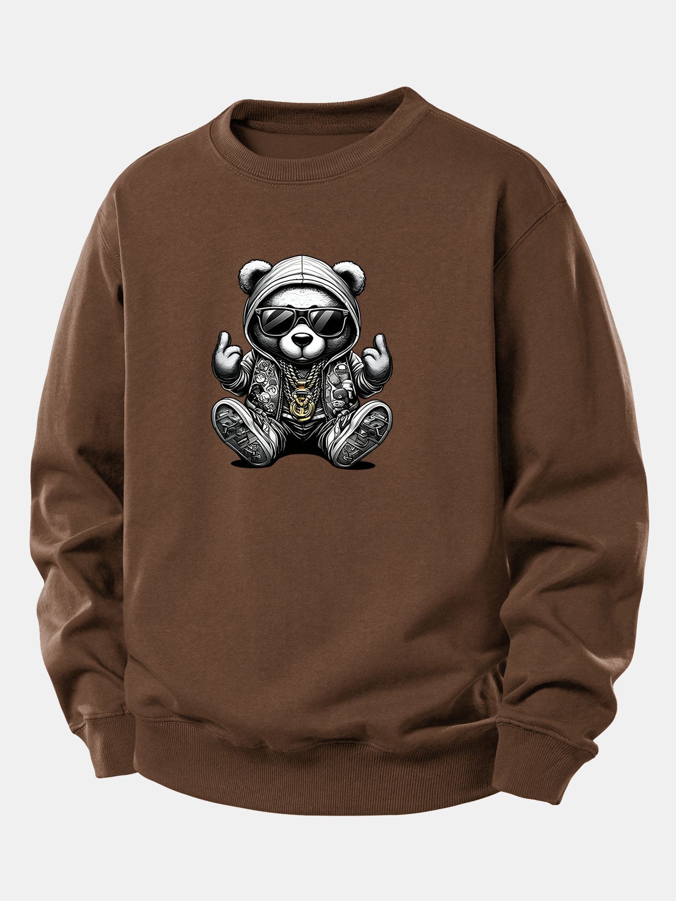 Hip Hop Bear Print Relax Fit Sweatshirt