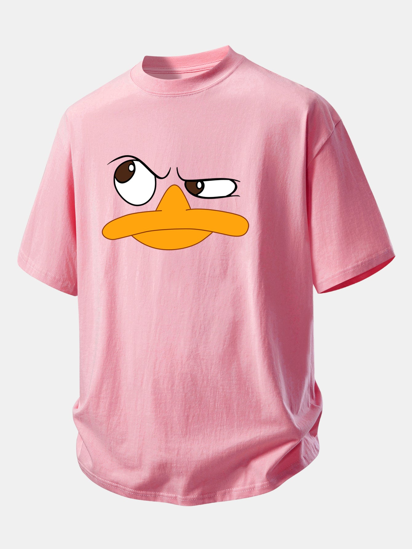 Relax Fit Emoji Duck Print Cotton T-Shirt